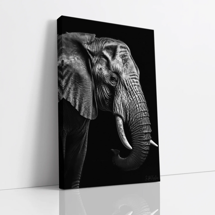 Silver Wrinkles Elephant in Profile Giclée Print 231054 Visual Wall Art AR2:3V Giclée Print