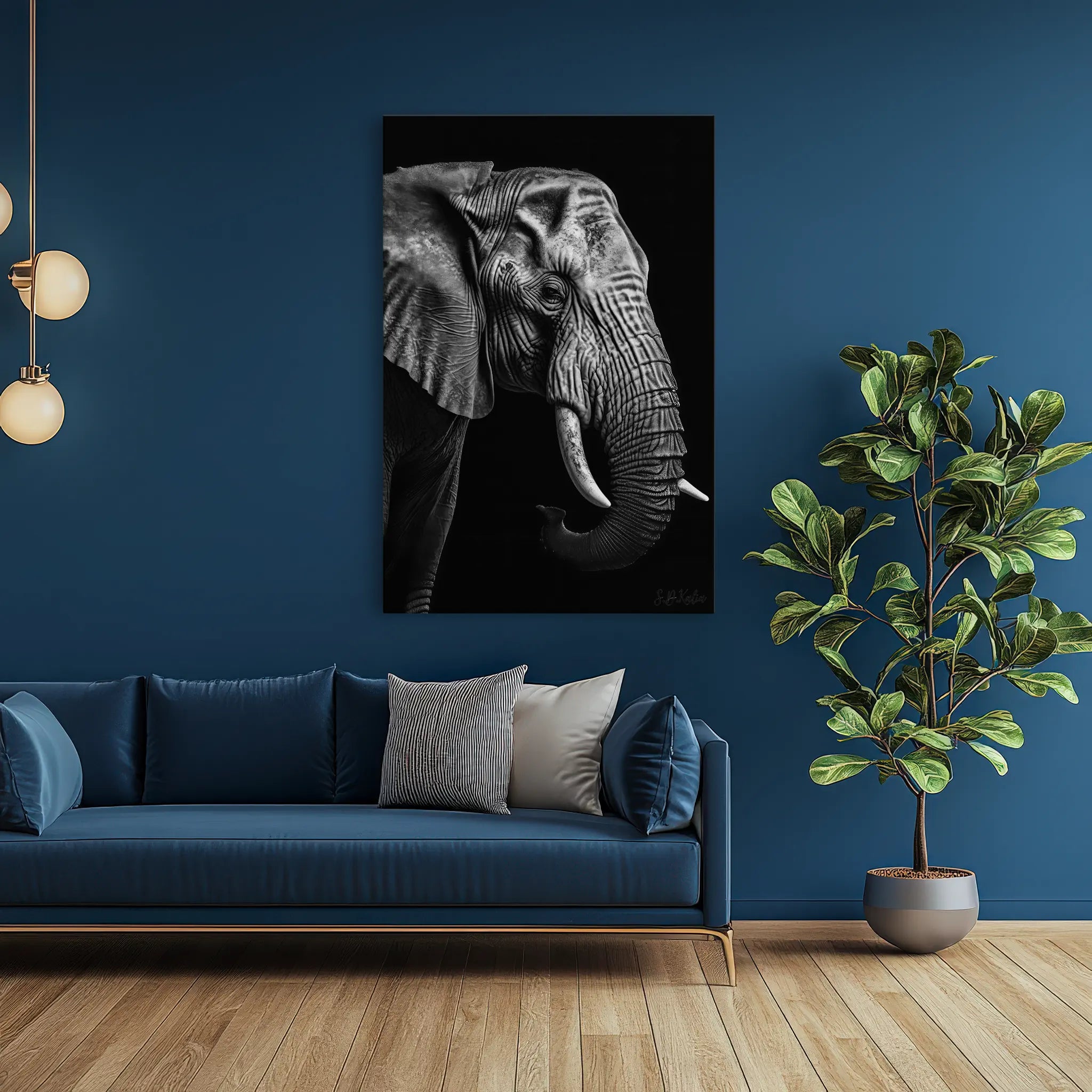 Silver Wrinkles Elephant in Profile Giclée Print 231054 Visual Wall Art AR2:3V Giclée Print