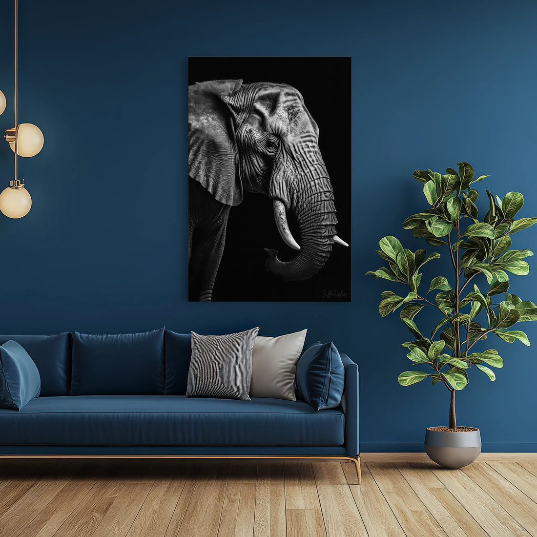 Silver Wrinkles Elephant in Profile Giclée Print 231054 Visual Wall Art AR2:3V Giclée Print