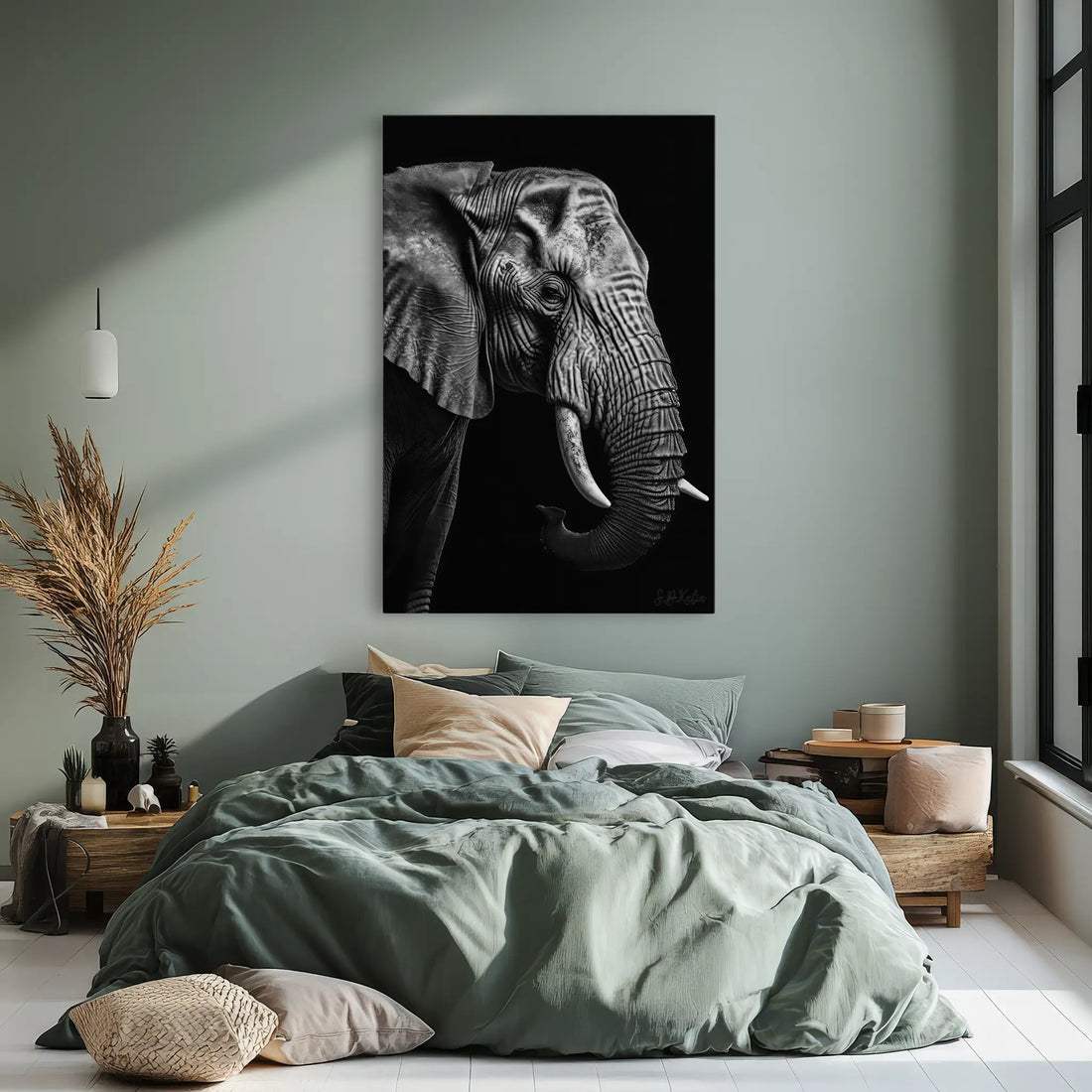 Silver Wrinkles Elephant in Profile Giclée Print 231054 Visual Wall Art AR2:3V Giclée Print