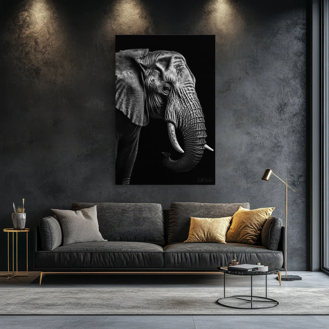 Silver Wrinkles Elephant in Profile Giclée Print 231054 Visual Wall Art AR2:3V Giclée Print