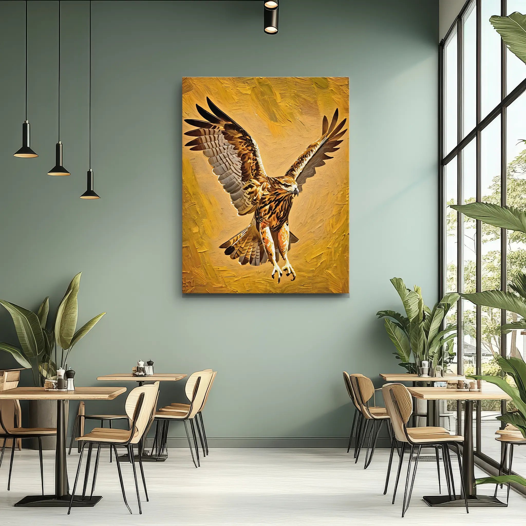 Skybound Hunter Hawk In Flight Giclée Print 454020 Visual Wall Art AR3:4V-AR4:5V Giclée Print