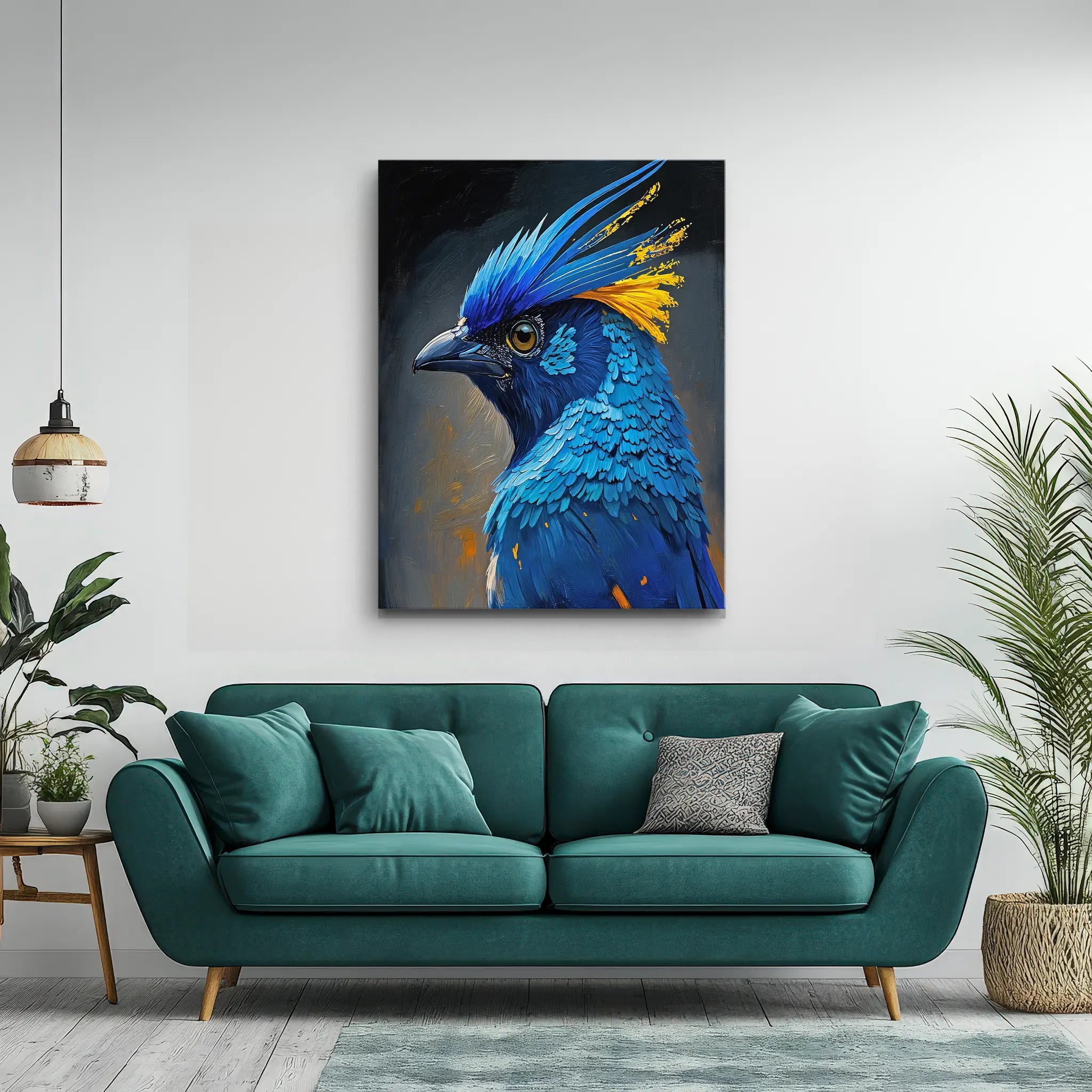 Skyfire Feather Blue Jay Painting Giclée Print 454021 Visual Wall Art AR3:4V-AR4:5V Giclée Print