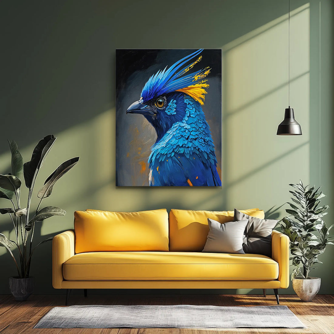 Skyfire Feather Blue Jay Painting Giclée Print 454021 Visual Wall Art AR3:4V-AR4:5V Giclée Print