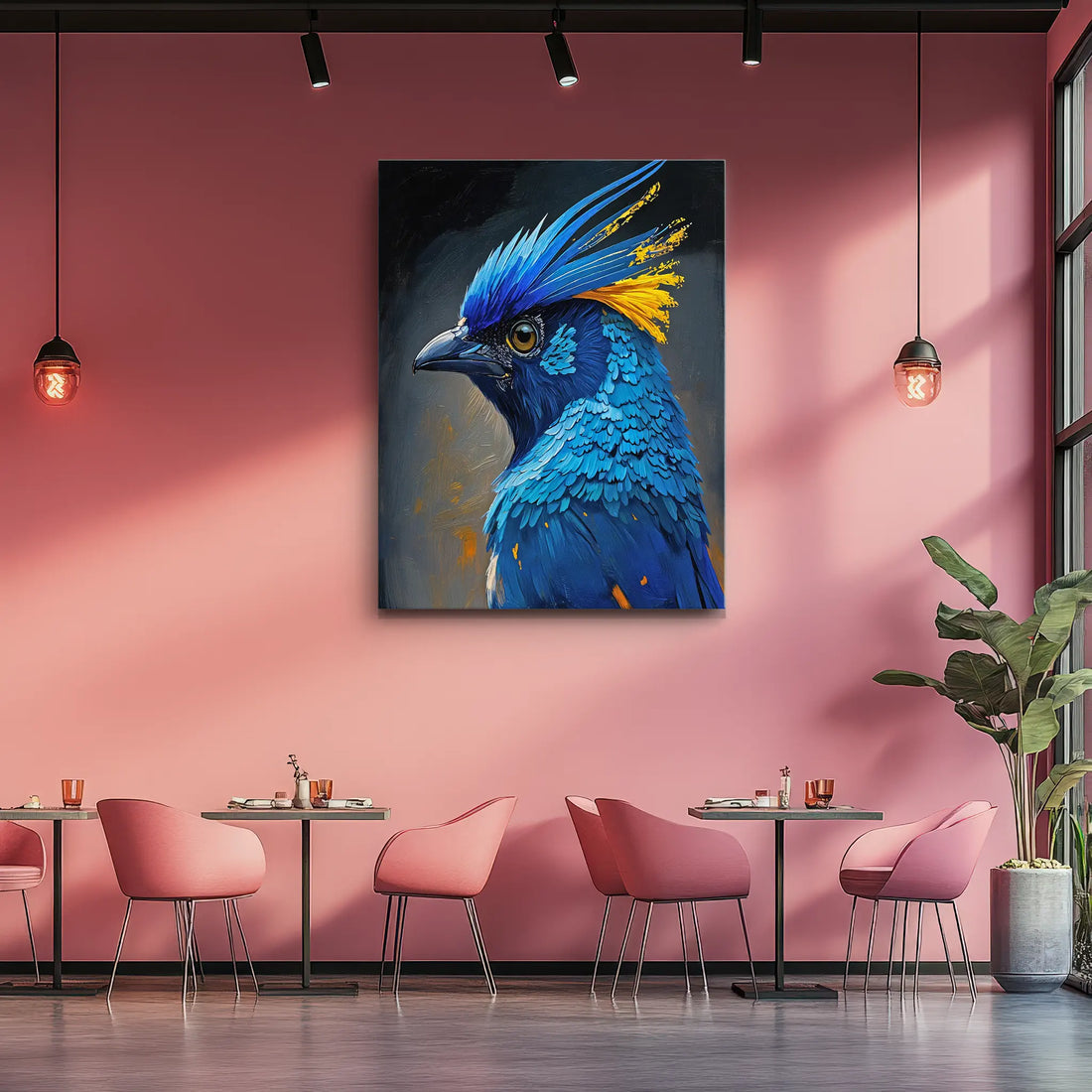 Skyfire Feather Blue Jay Painting Giclée Print 454021 Visual Wall Art AR3:4V-AR4:5V Giclée Print