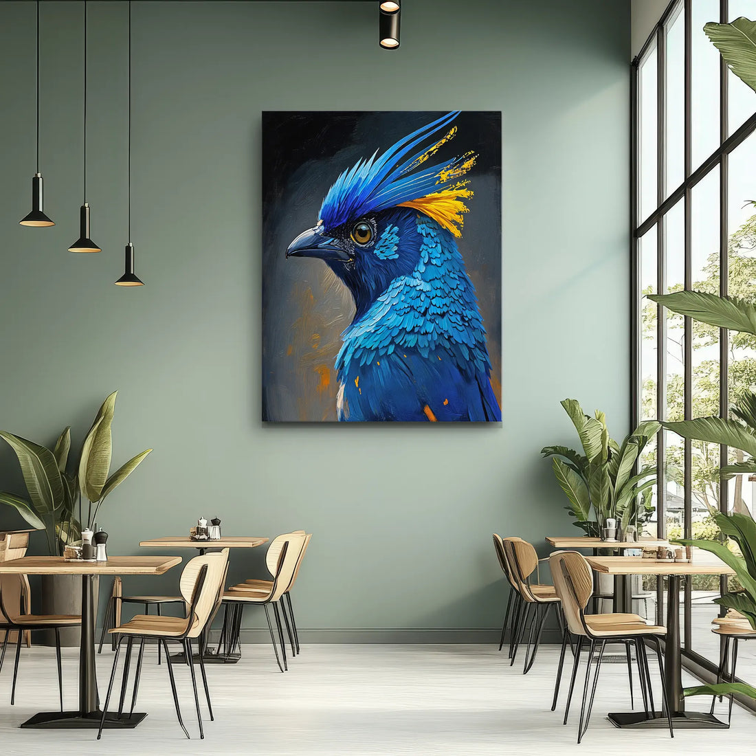 Skyfire Feather Blue Jay Painting Giclée Print 454021 Visual Wall Art AR3:4V-AR4:5V Giclée Print