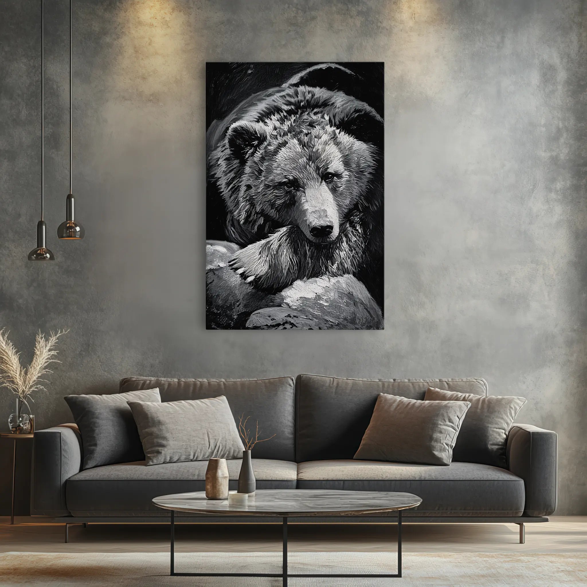 Sleeping Bear in Black And White Giclée Print 231056 Visual Wall Art AR2:3V Giclée Print