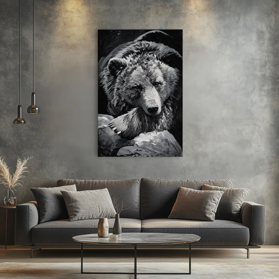 Sleeping Bear in Black And White Giclée Print 231056 Visual Wall Art AR2:3V Giclée Print