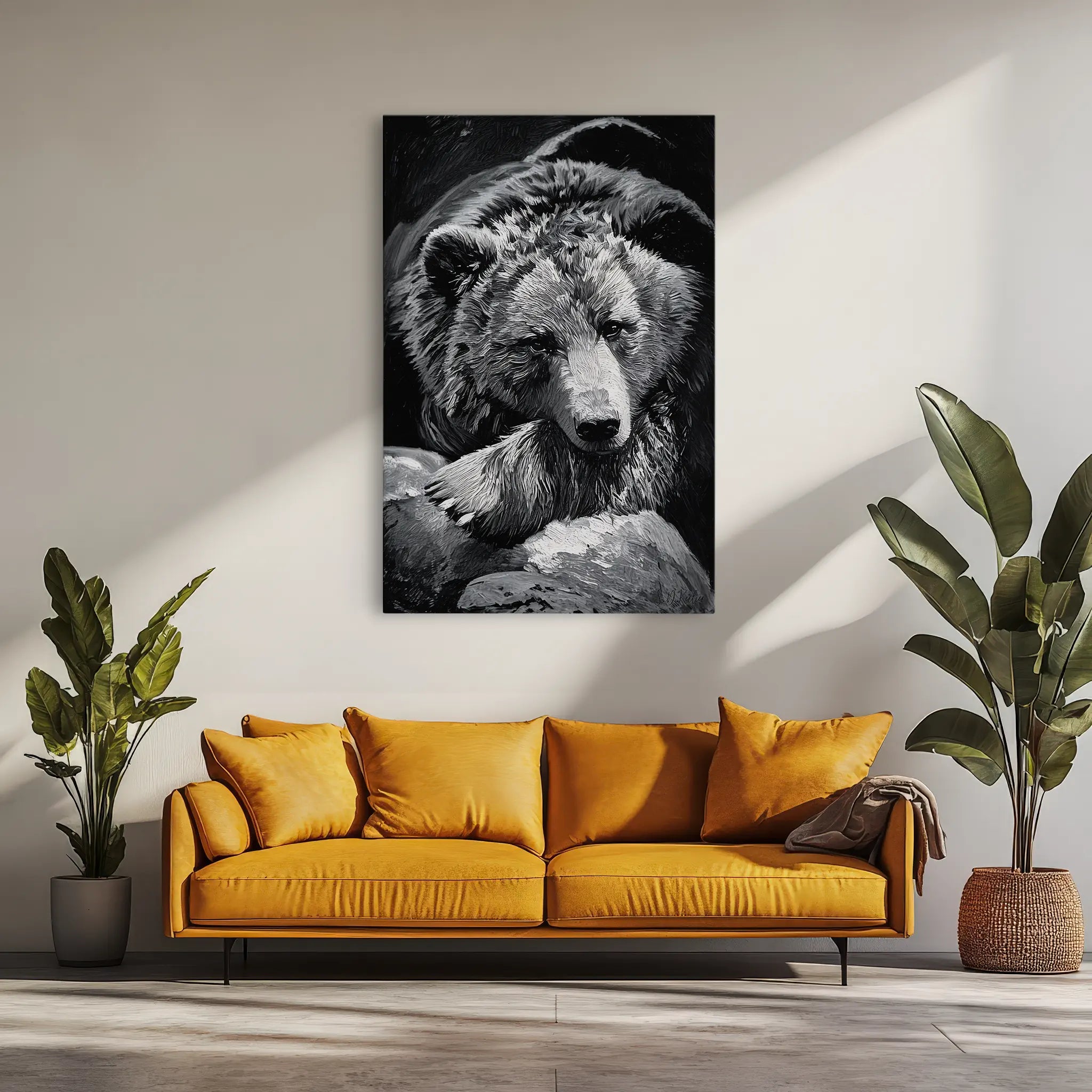 Sleeping Bear in Black And White Giclée Print 231056 Visual Wall Art AR2:3V Giclée Print