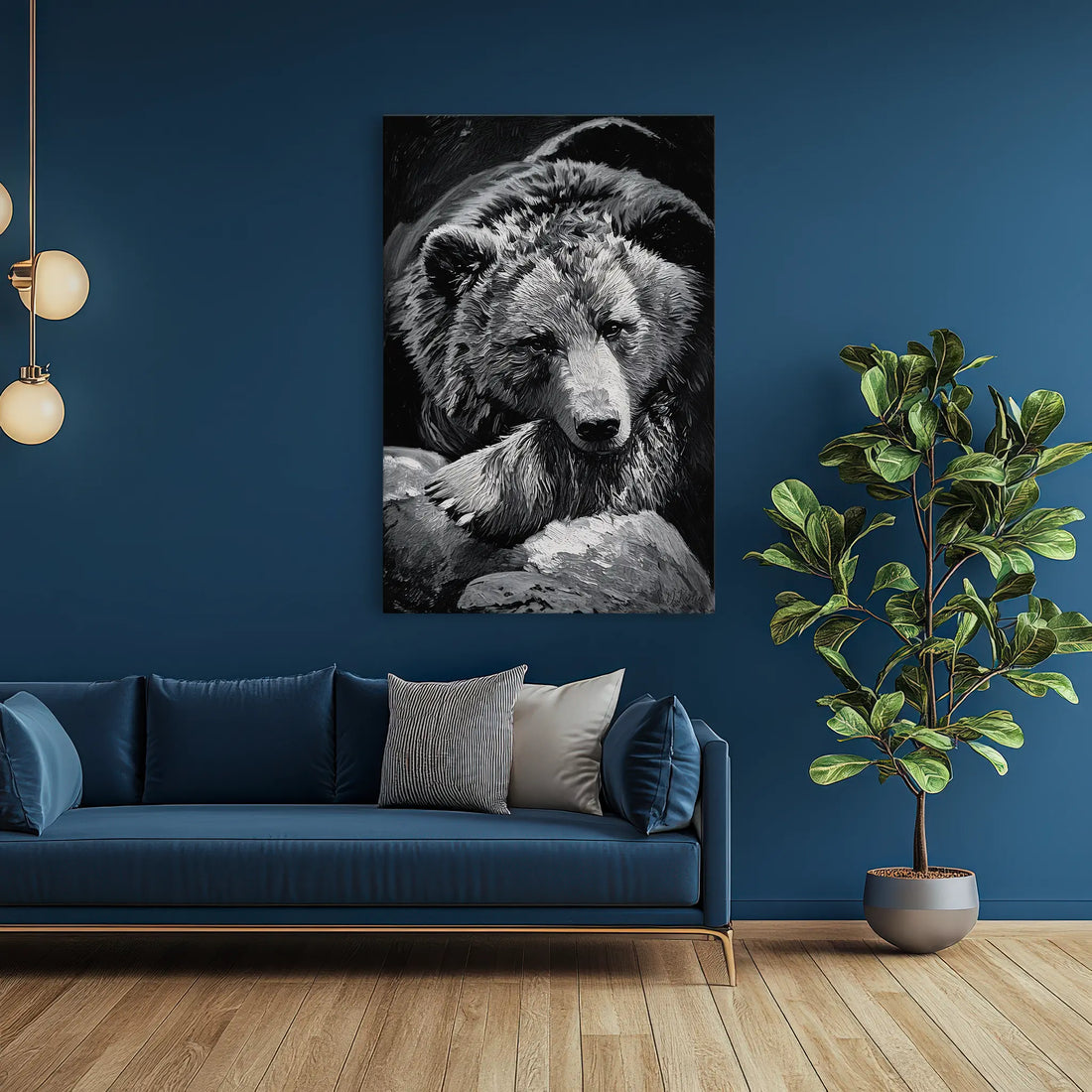 Sleeping Bear in Black And White Giclée Print 231056 Visual Wall Art AR2:3V Giclée Print