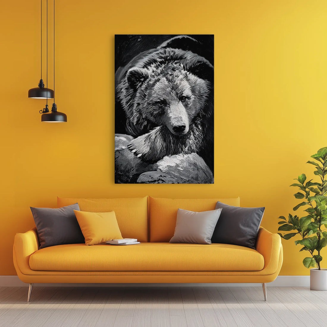 Sleeping Bear in Black And White Giclée Print 231056 Visual Wall Art AR2:3V Giclée Print