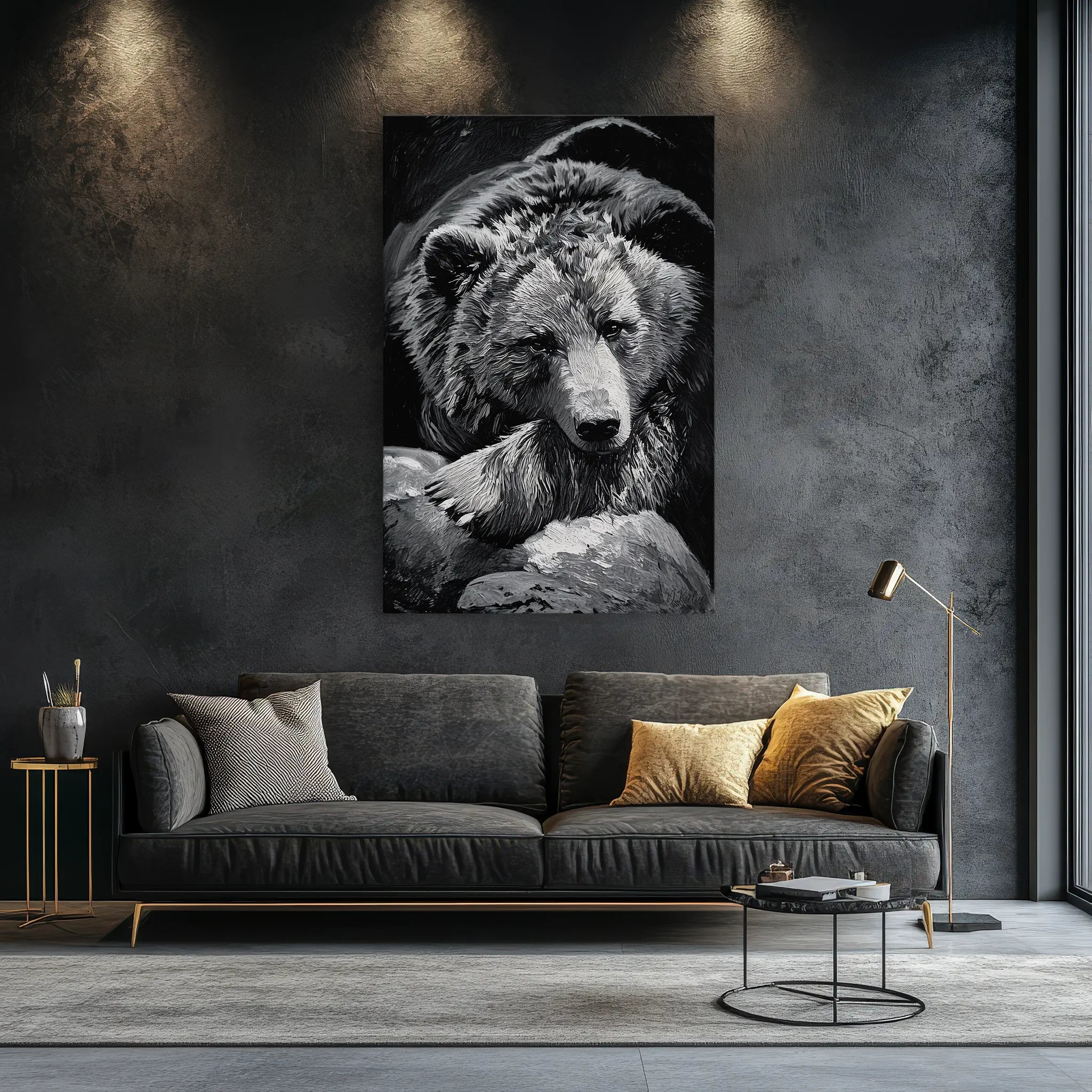 Sleeping Bear in Black And White Giclée Print 231056 Visual Wall Art AR2:3V Giclée Print