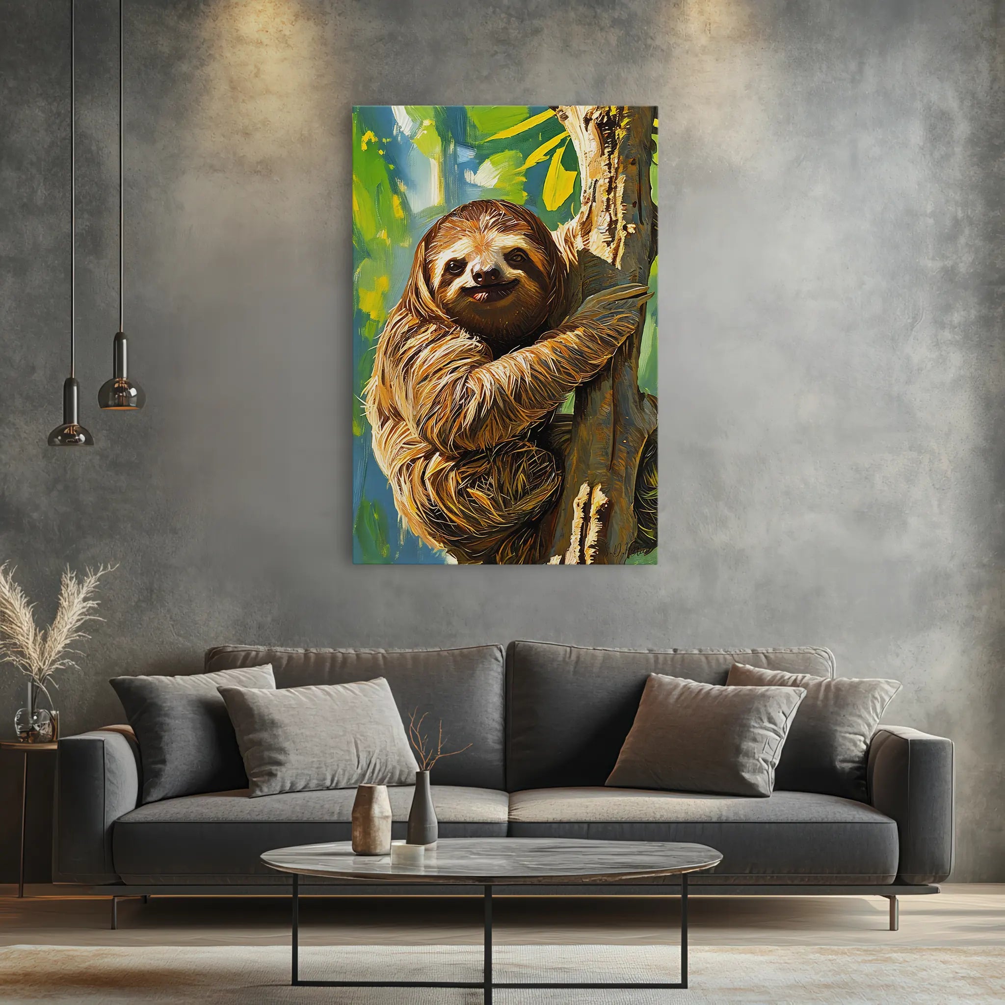 Slow Smile Sloth in the Canopy Giclée Print 231097 Visual Wall Art AR2:3V Giclée Print