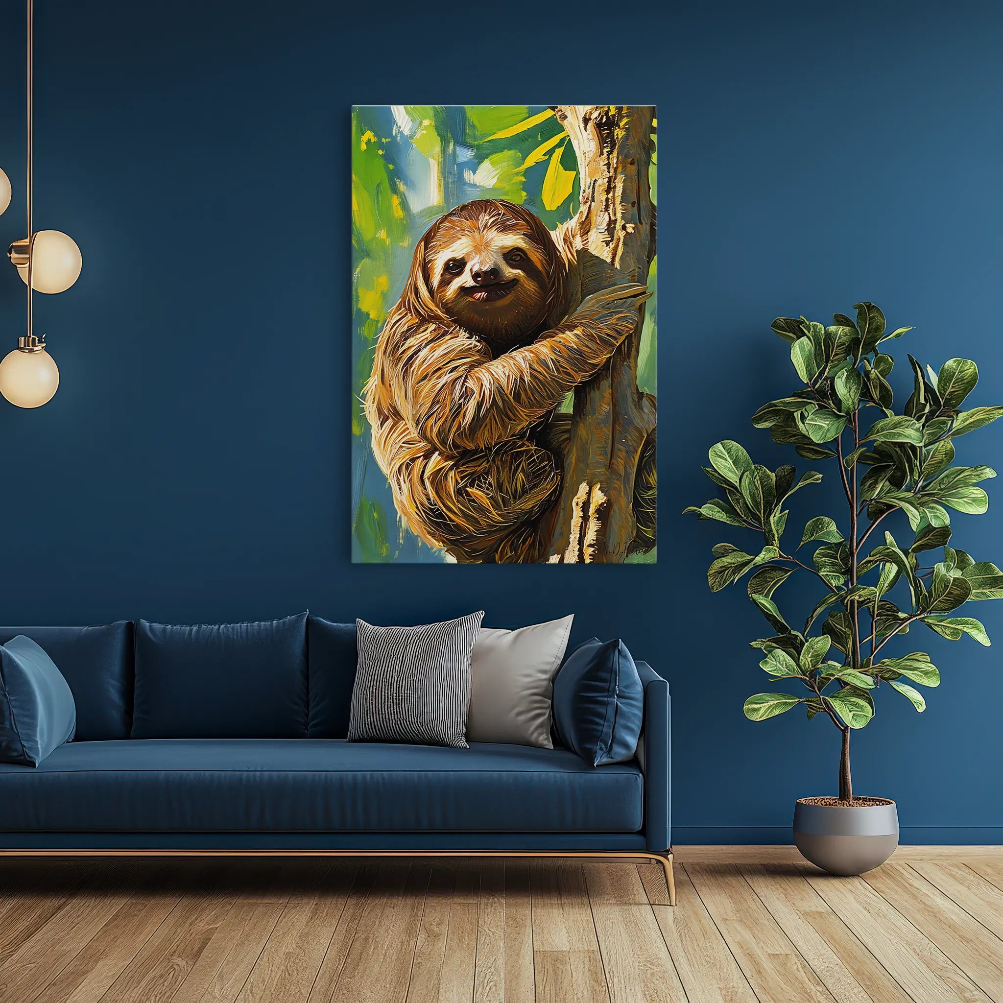 Slow Smile Sloth in the Canopy Giclée Print 231097 Visual Wall Art AR2:3V Giclée Print