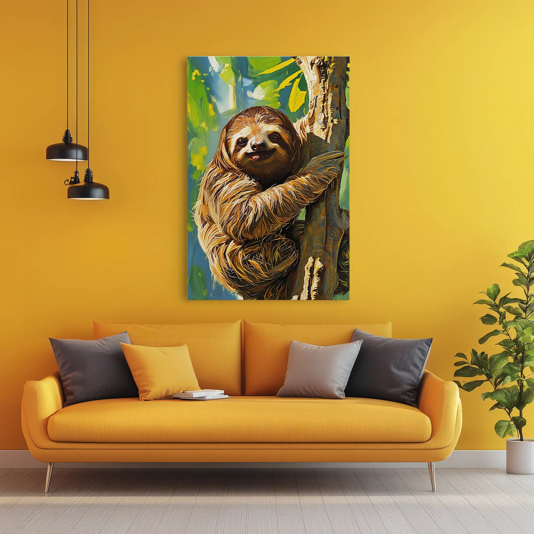 Slow Smile Sloth in the Canopy Giclée Print 231097 Visual Wall Art AR2:3V Giclée Print