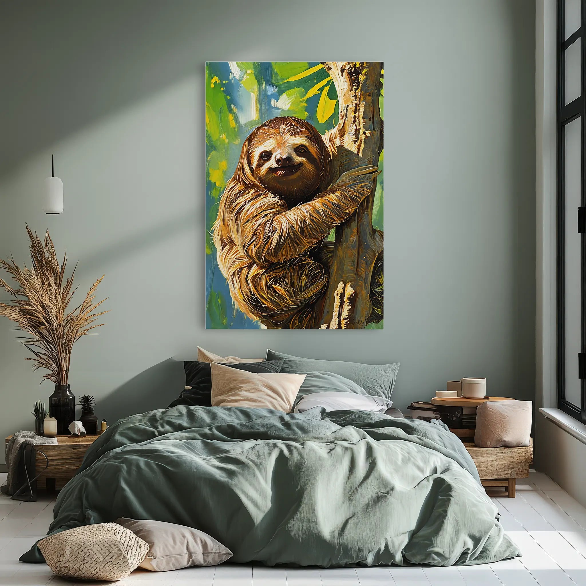 Slow Smile Sloth in the Canopy Giclée Print 231097 Visual Wall Art AR2:3V Giclée Print