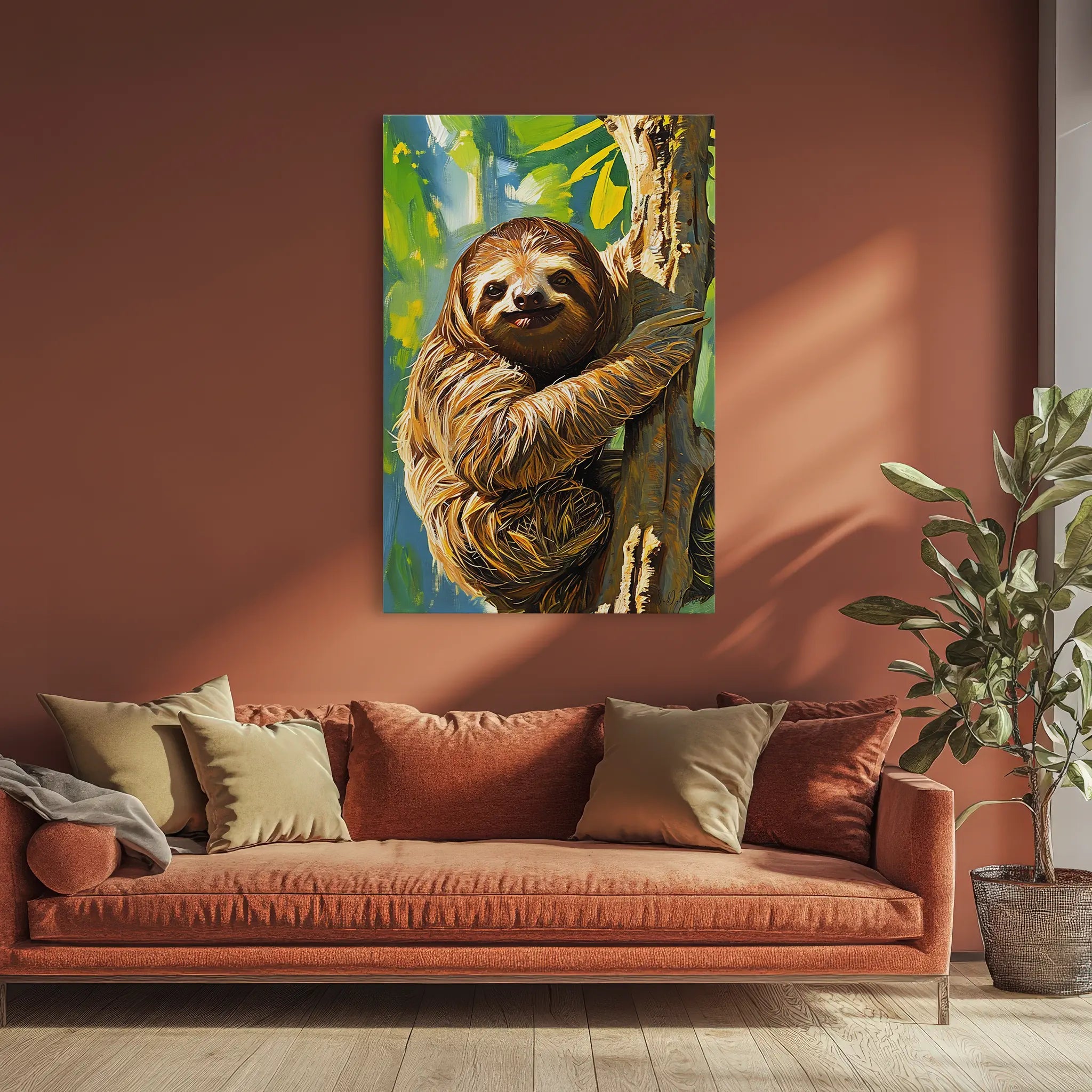 Slow Smile Sloth in the Canopy Giclée Print 231097 Visual Wall Art AR2:3V Giclée Print