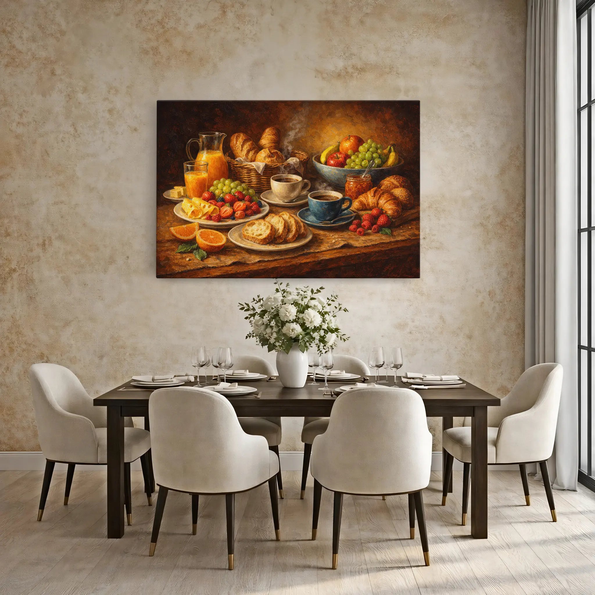 Steaming Coffee Breakfas Still Life Giclée Print 324010 Visual Wall Art AR3:2H Giclée Print