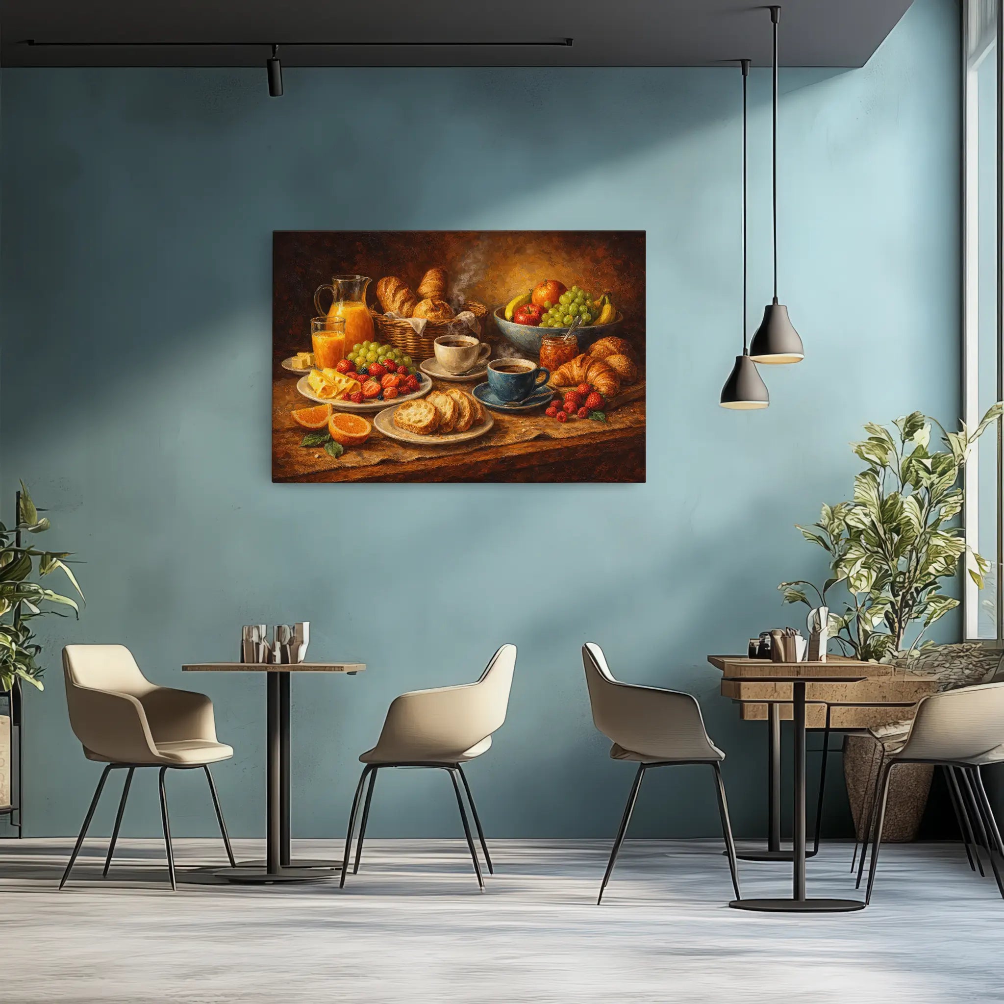 Steaming Coffee Breakfas Still Life Giclée Print 324010 Visual Wall Art AR3:2H Giclée Print