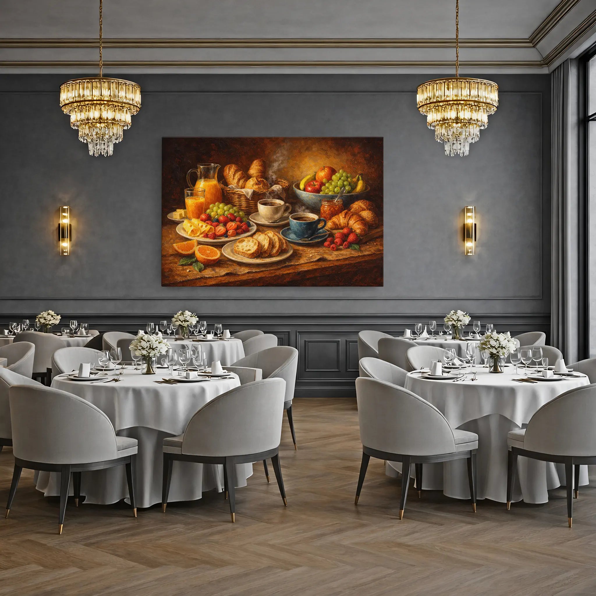 Steaming Coffee Breakfas Still Life Giclée Print 324010 Visual Wall Art AR3:2H Giclée Print