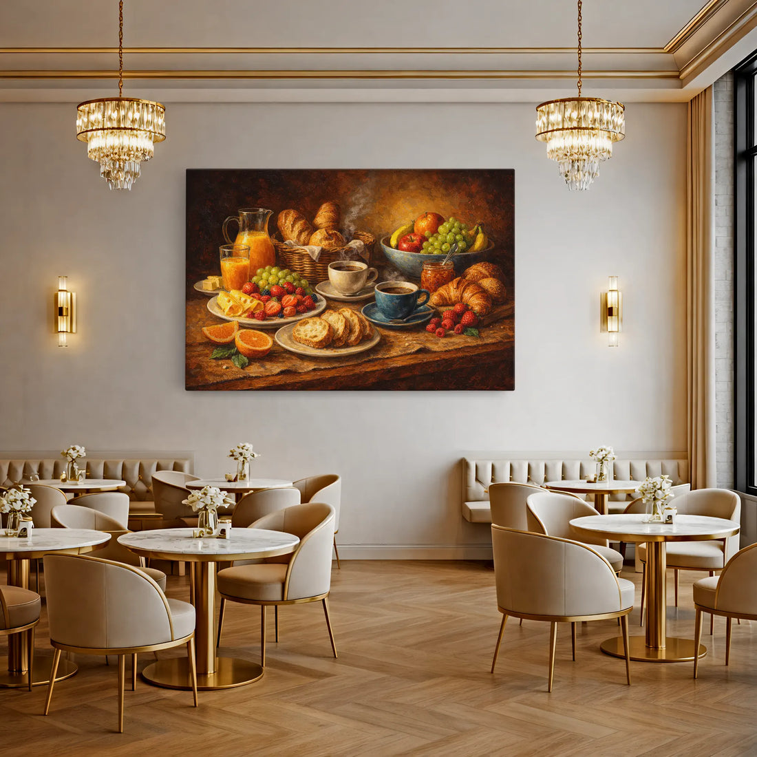 Steaming Coffee Breakfas Still Life Giclée Print 324010 Visual Wall Art AR3:2H Giclée Print