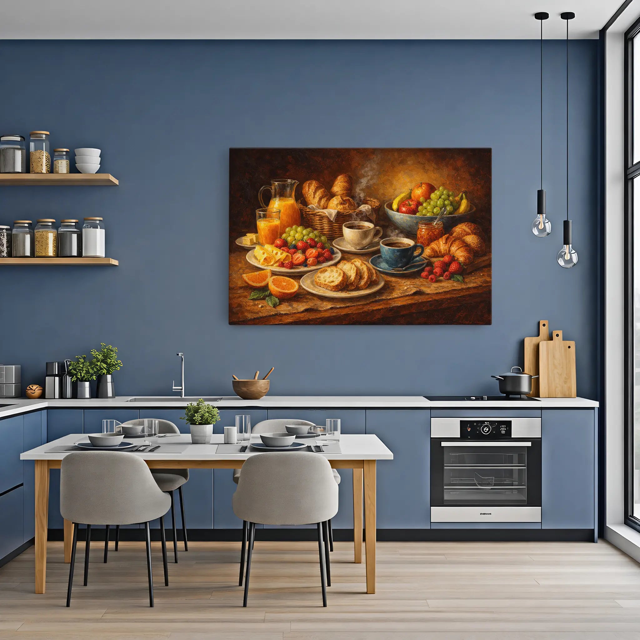 Steaming Coffee Breakfas Still Life Giclée Print 324010 Visual Wall Art AR3:2H Giclée Print