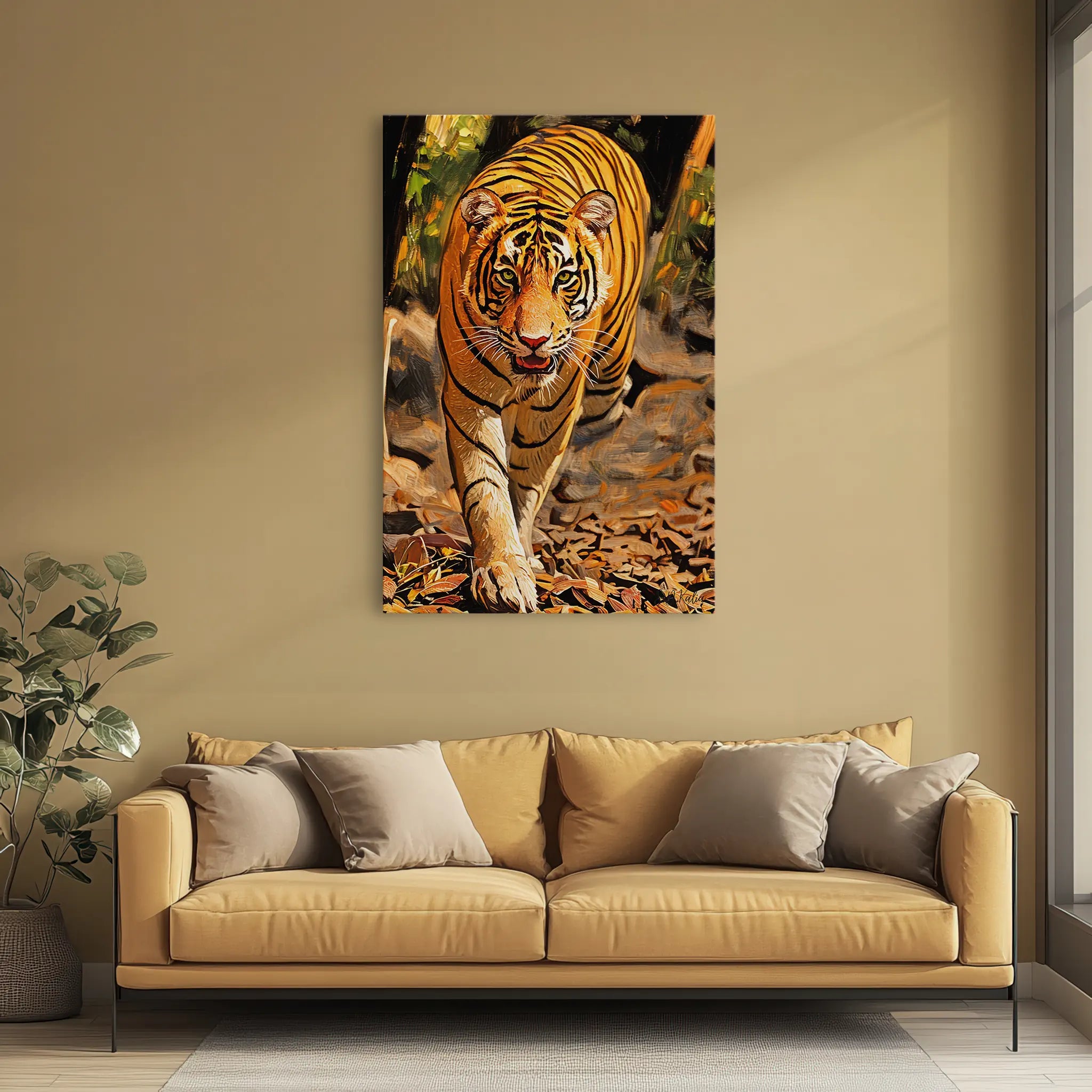 Stripe-Stalk in Autumn Light Tiger Giclée Print 231057 Visual Wall Art AR2:3V Giclée Print