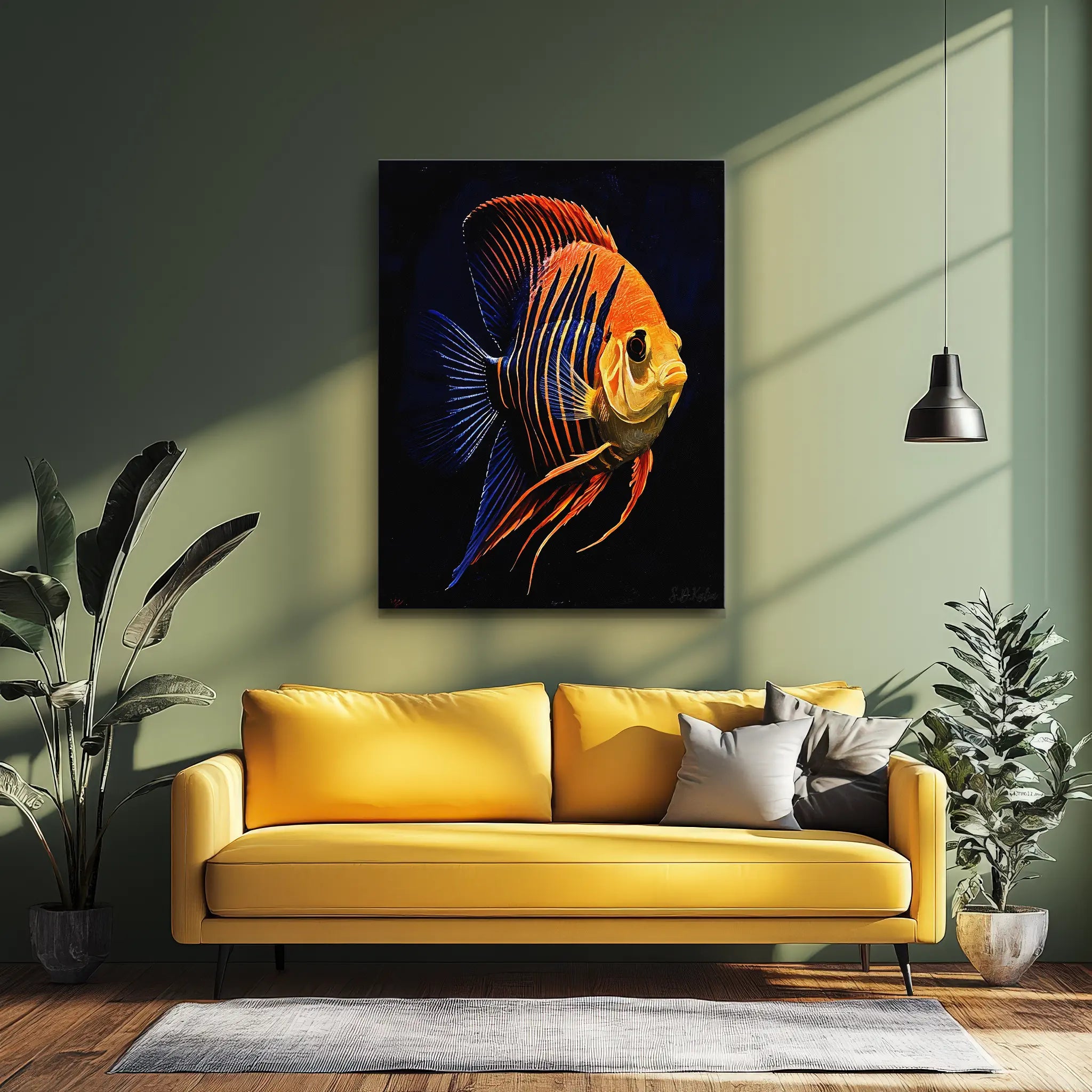 Striped Tropical Fish Giclée Print 451025 Visual Wall Art AR3:4V-AR4:5V Giclée Print