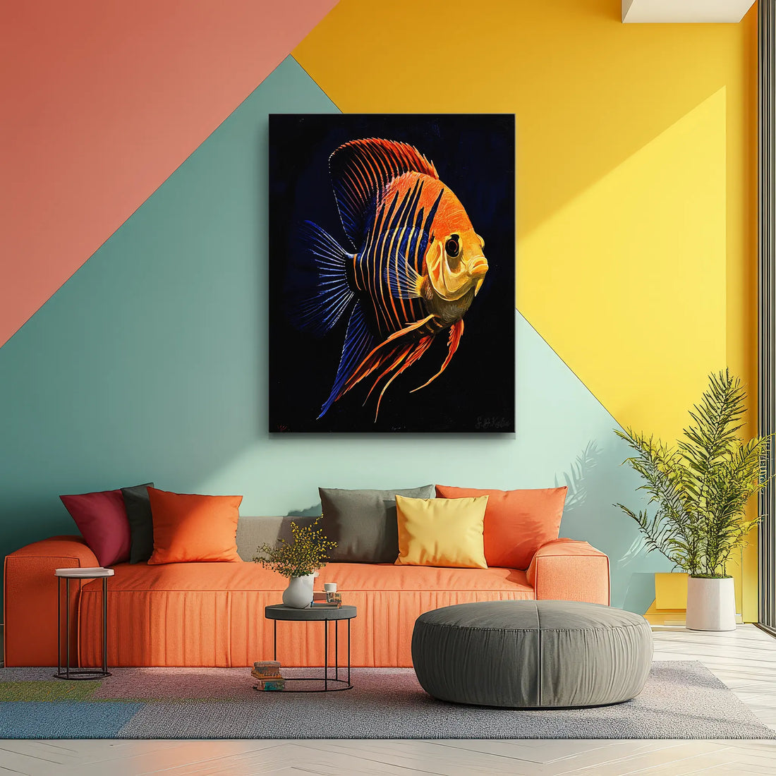 Striped Tropical Fish Giclée Print 451025 Visual Wall Art AR3:4V-AR4:5V Giclée Print