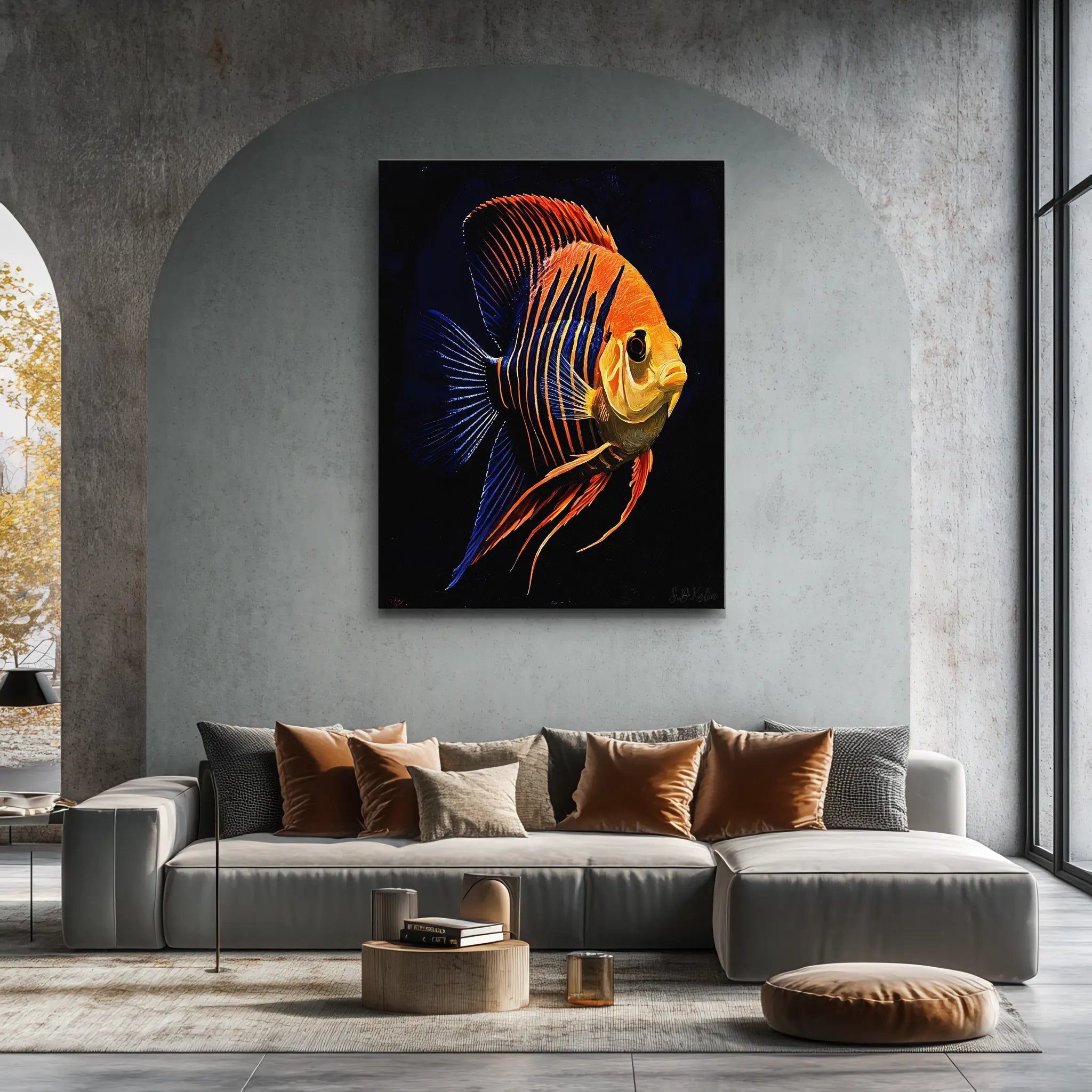 Striped Tropical Fish Giclée Print 451025 Visual Wall Art AR3:4V-AR4:5V Giclée Print
