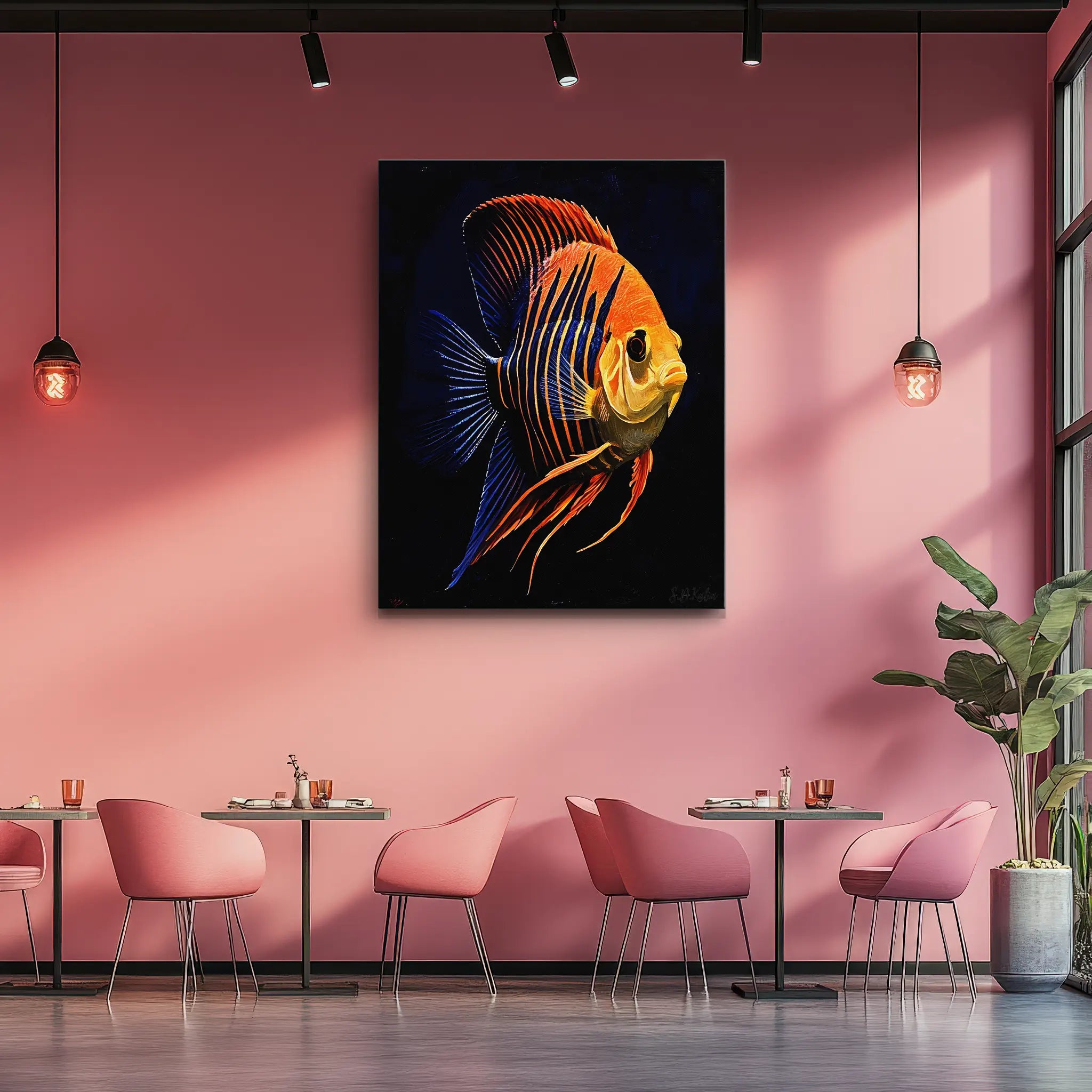 Striped Tropical Fish Giclée Print 451025 Visual Wall Art AR3:4V-AR4:5V Giclée Print