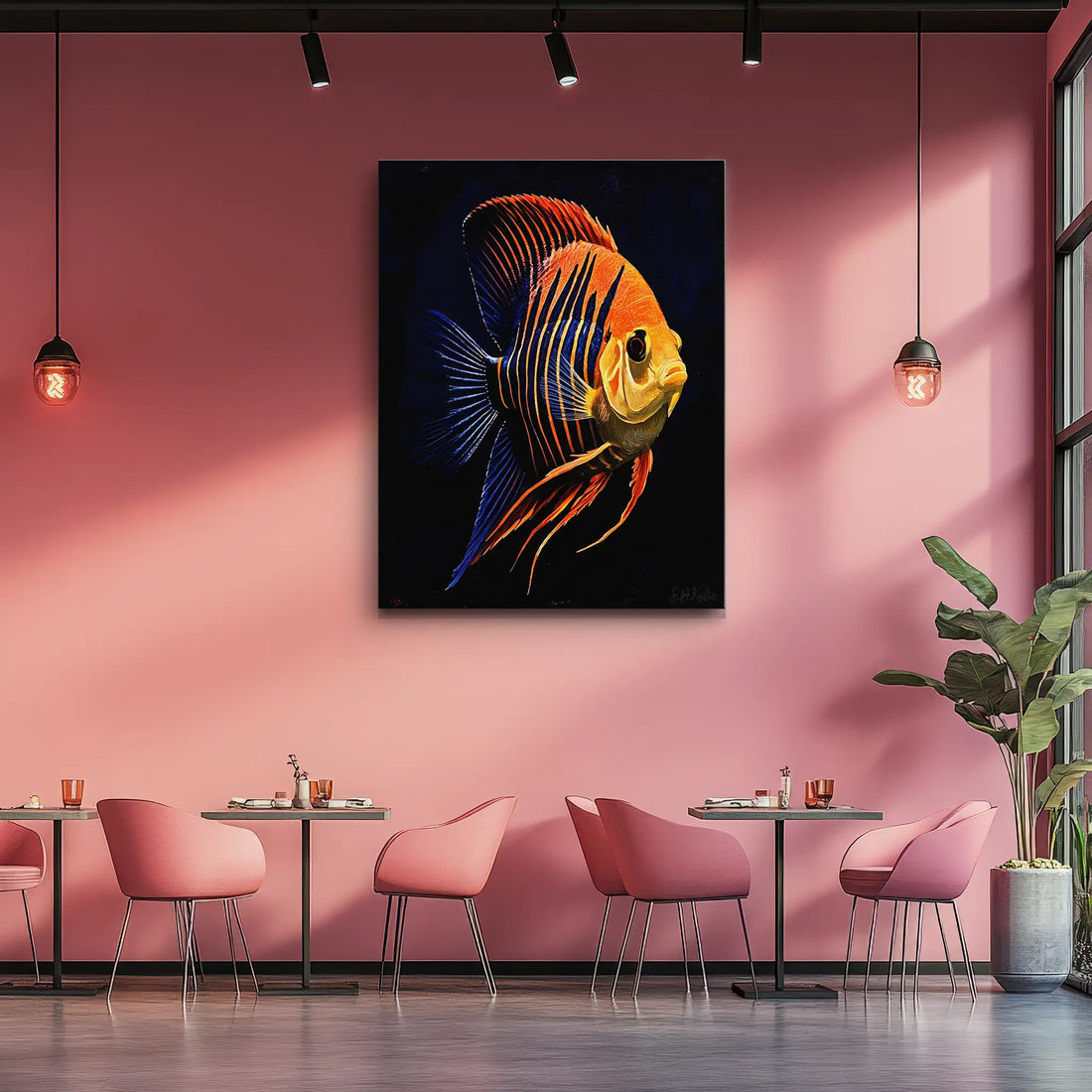 Striped Tropical Fish Giclée Print 451025 Visual Wall Art AR3:4V-AR4:5V Giclée Print