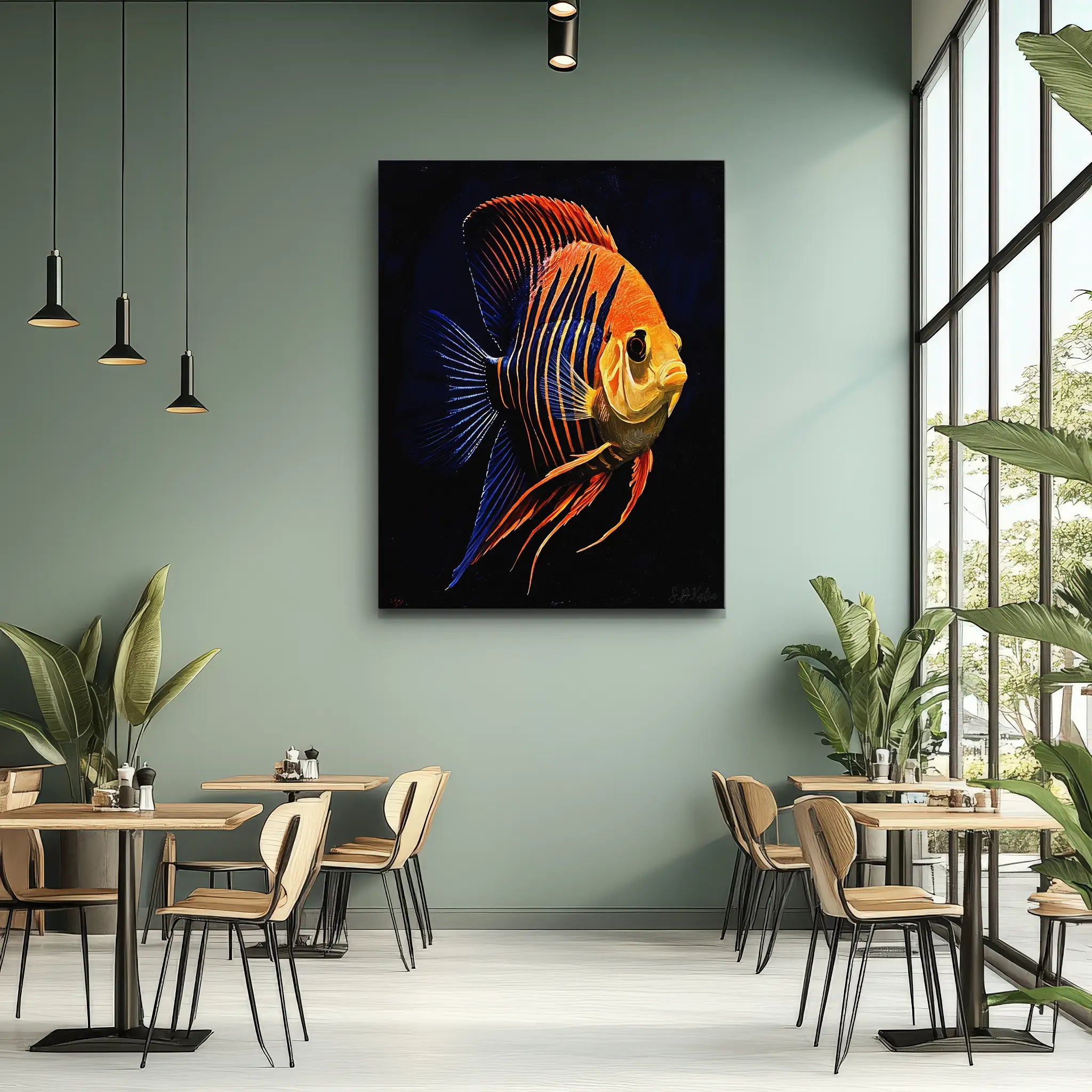 Striped Tropical Fish Giclée Print 451025 Visual Wall Art AR3:4V-AR4:5V Giclée Print