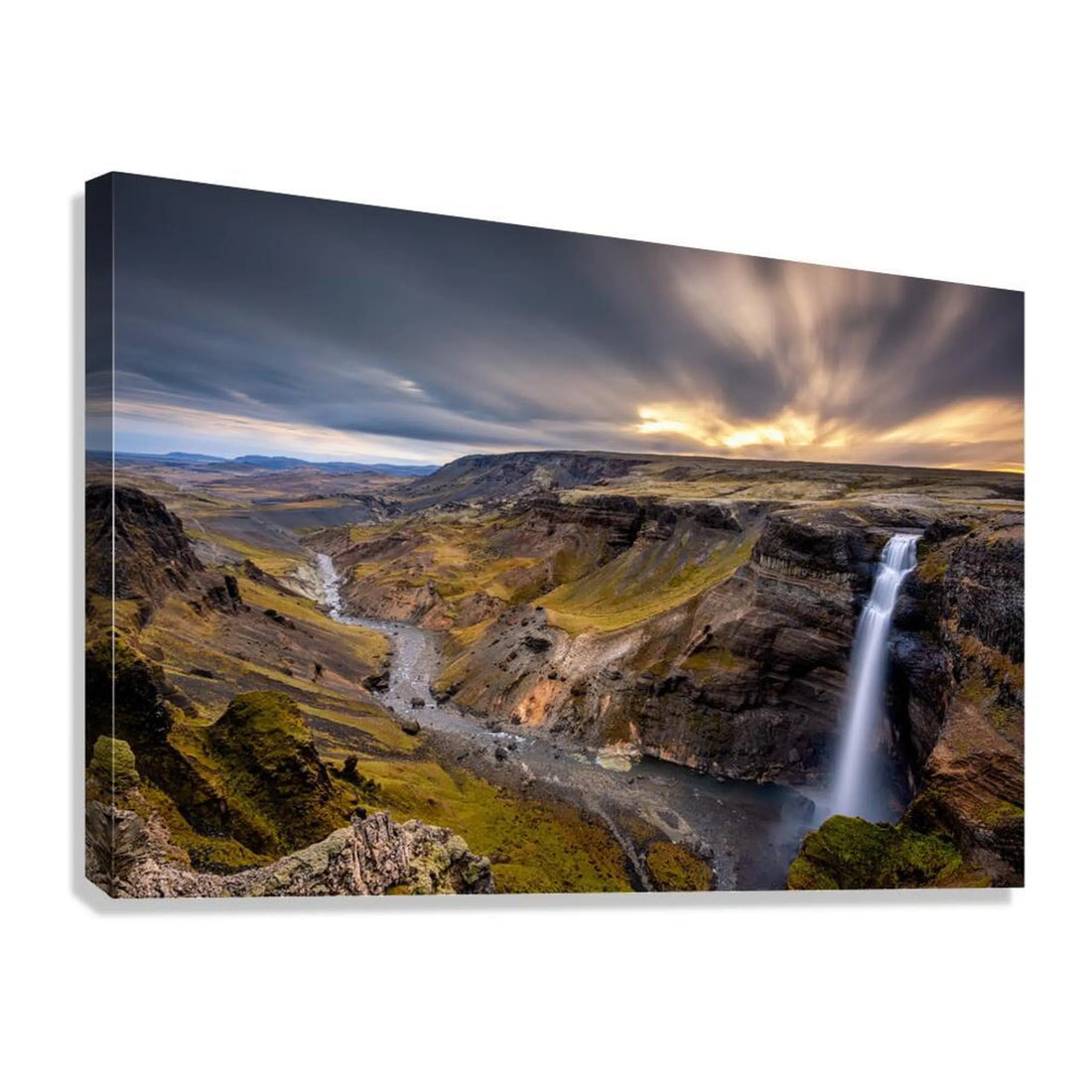 Stunning Waterfall Canyon Giclée Print 32602 Giclée Stretched Canvas Print Visual Wall Art