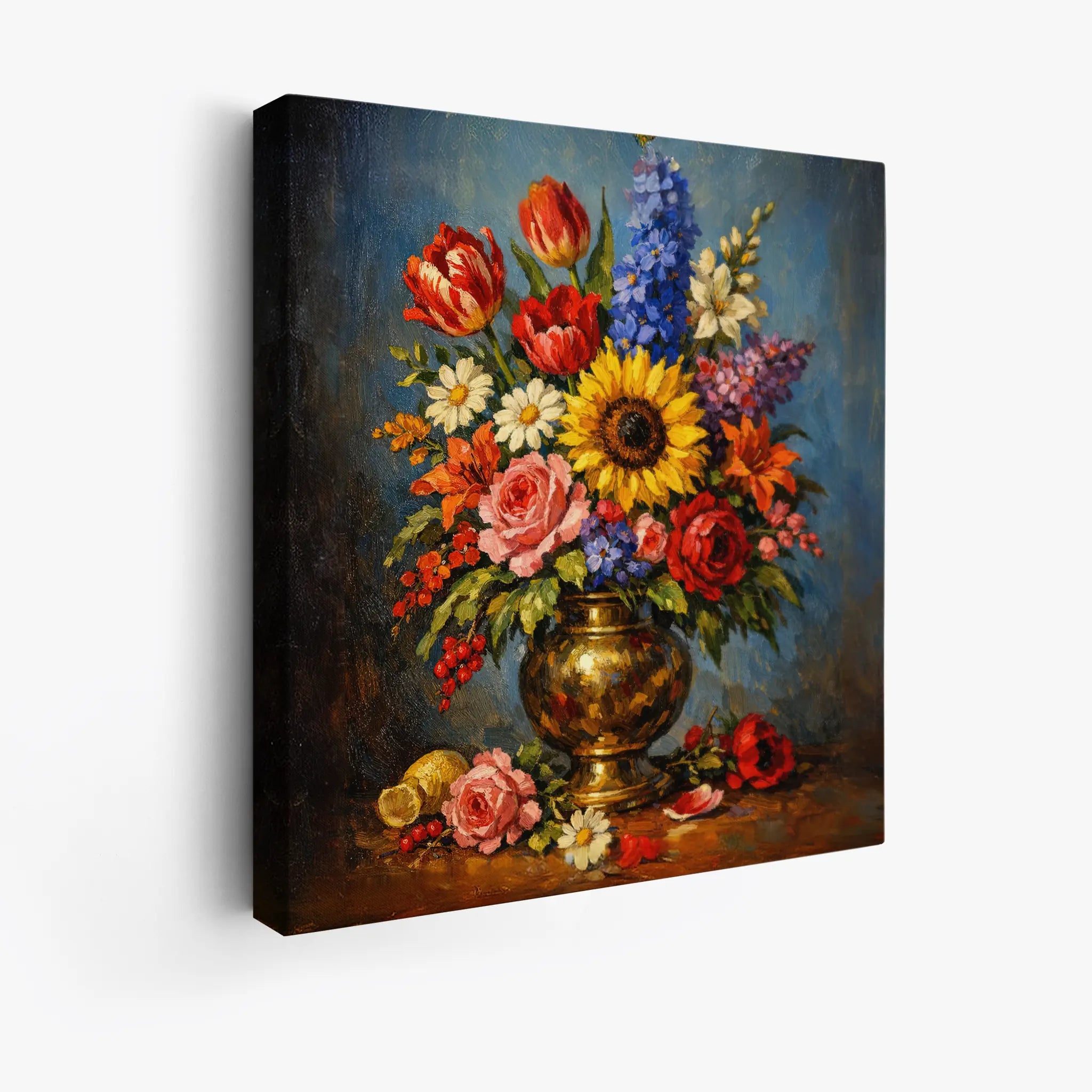 Sunflower and Roses in vase Still Life Giclée Print 111008 Visual Wall Art AR1:1S Giclée Print
