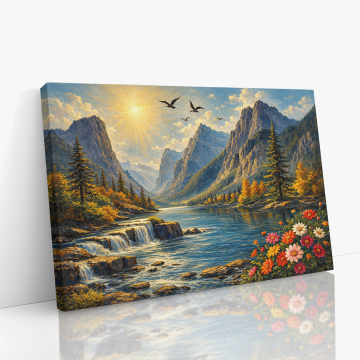 Sunlit Alpine Lake Still Life Giclée Print 324011 Visual Wall Art AR3:2H Giclée Print