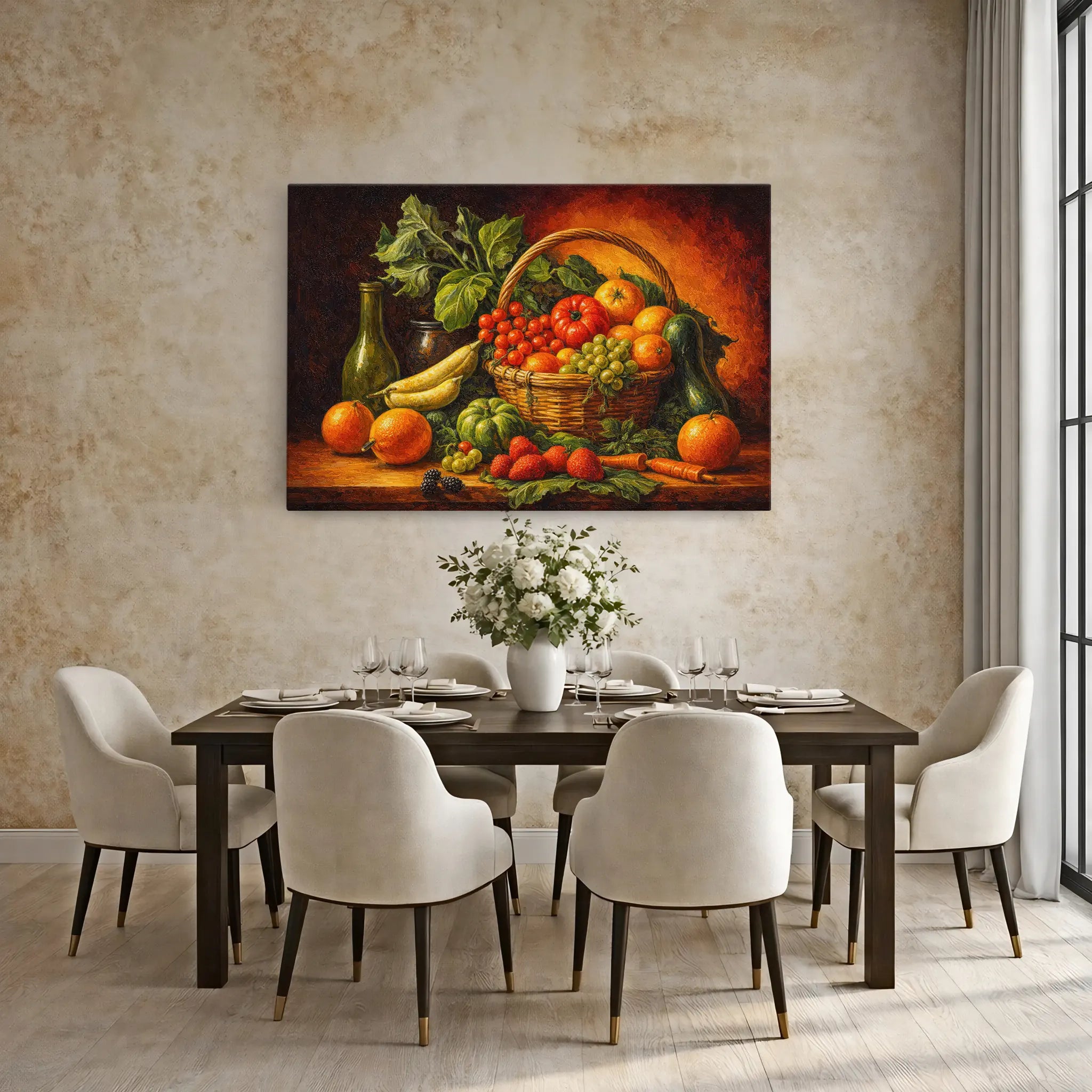 Sunlit Fruit Basket Still Life Giclée Print 324012 Visual Wall Art AR3:2H Giclée Print