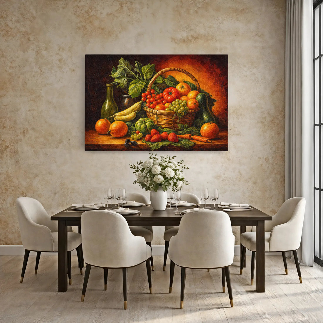 Sunlit Fruit Basket Still Life Giclée Print 324012 Visual Wall Art AR3:2H Giclée Print