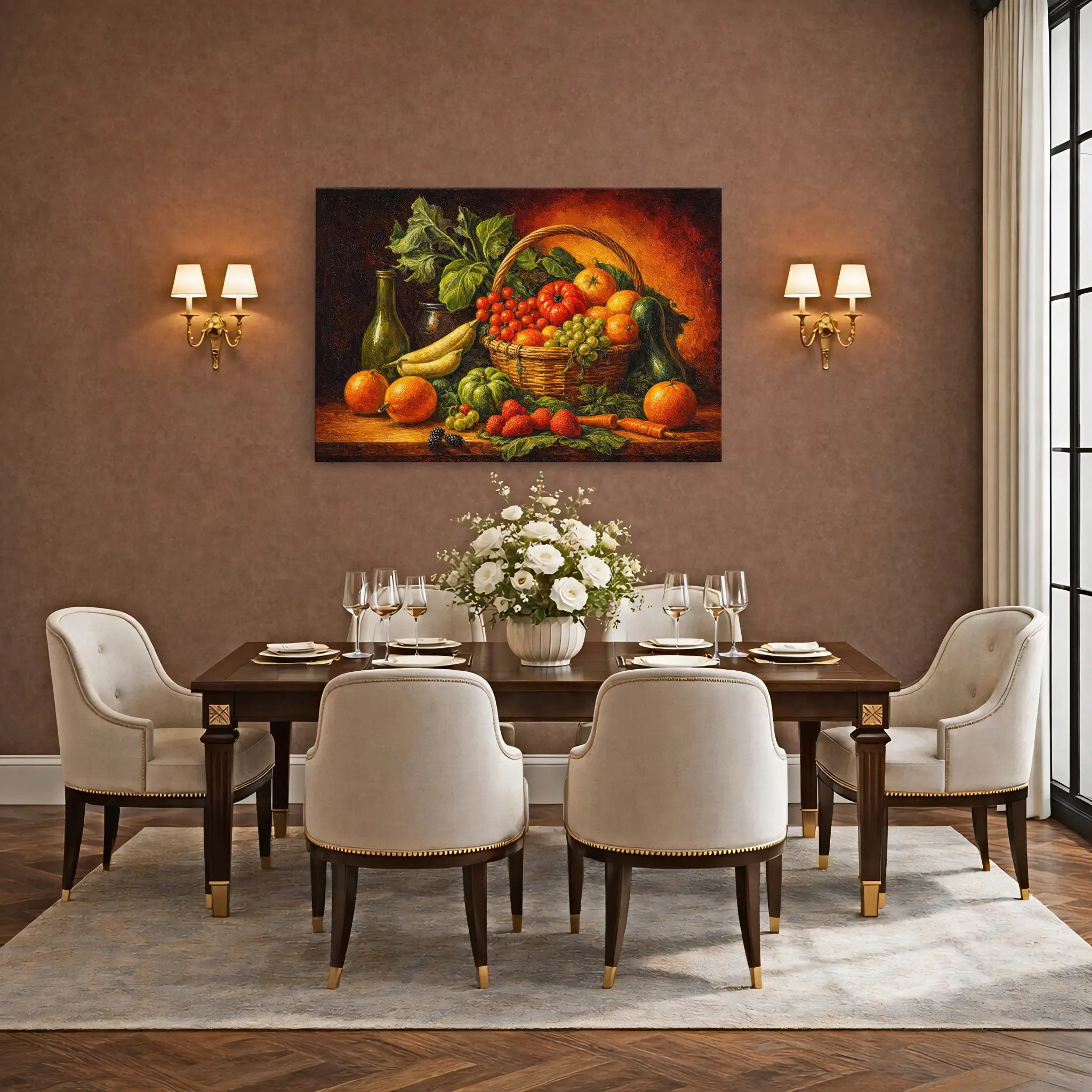 Sunlit Fruit Basket Still Life Giclée Print 324012 Visual Wall Art AR3:2H Giclée Print