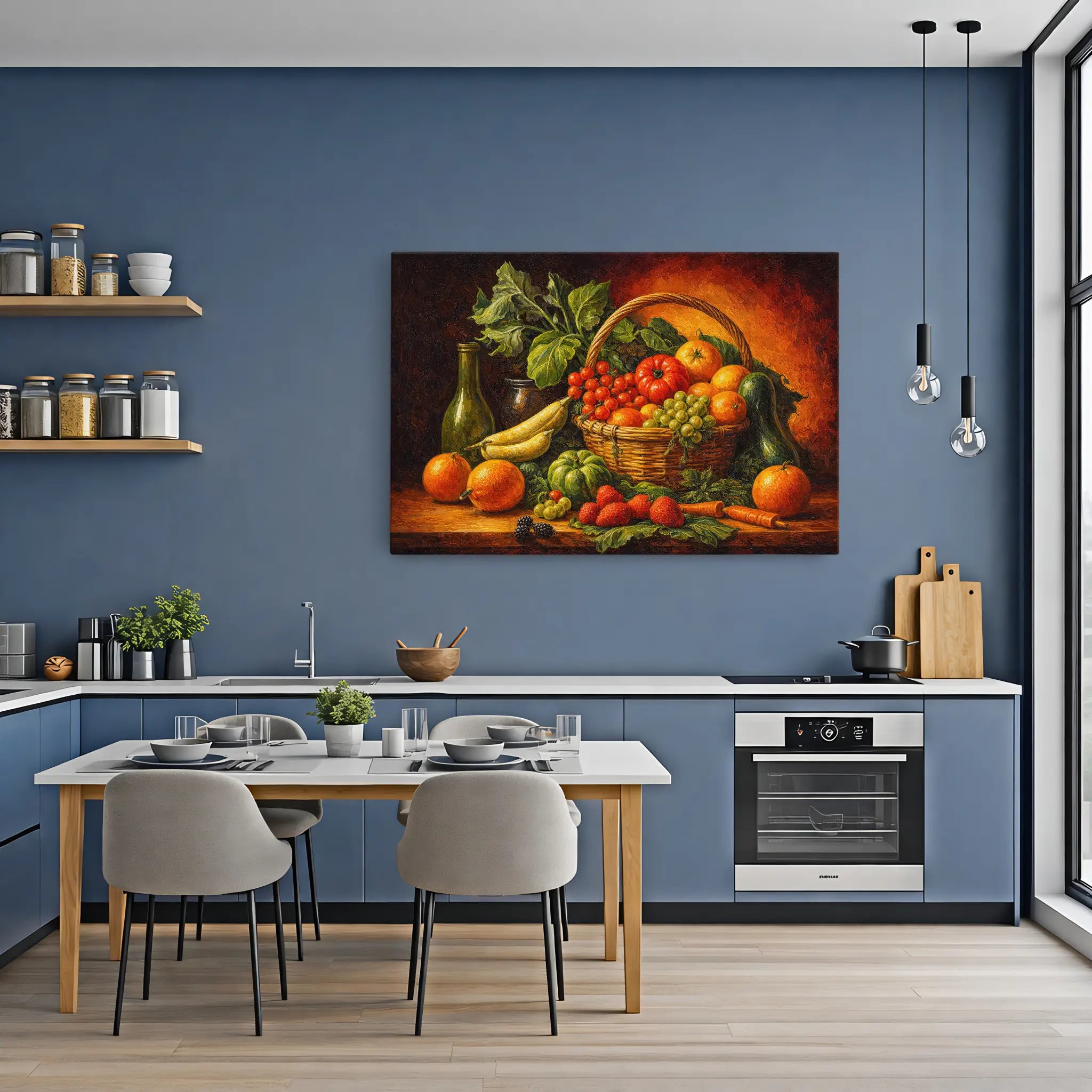 Sunlit Fruit Basket Still Life Giclée Print 324012 Visual Wall Art AR3:2H Giclée Print