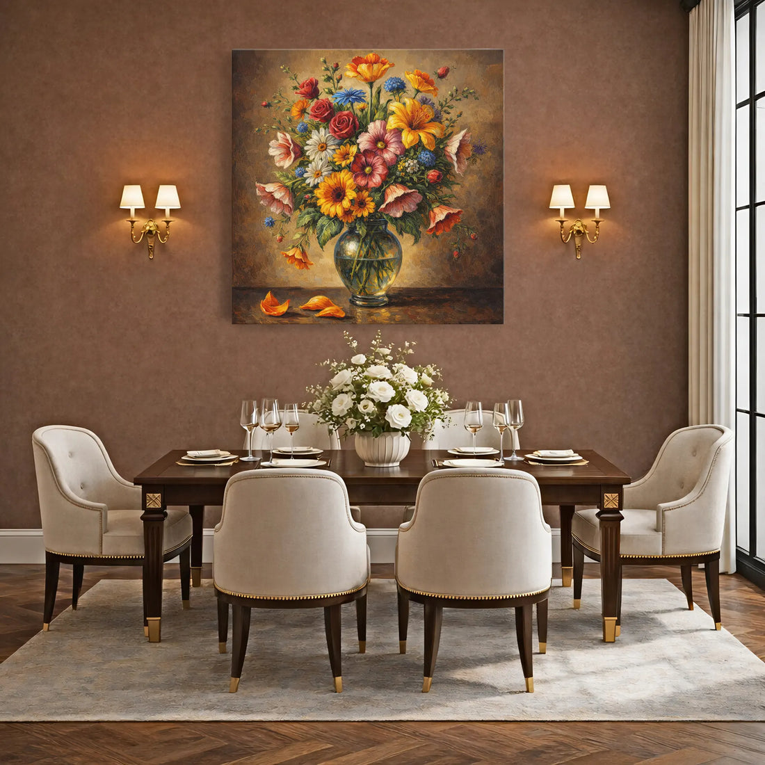 Sunlit Garden Bouquet Fallen Petals Still Life Giclée Print 111009 Visual Wall Art AR1:1S Giclée Print
