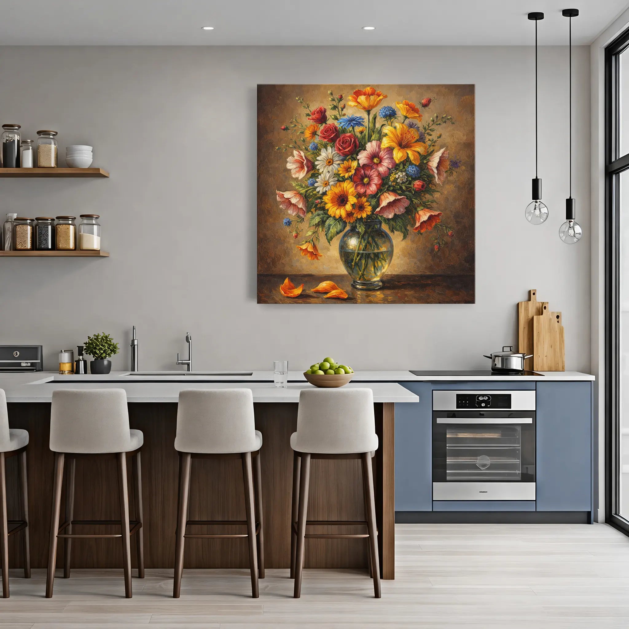 Sunlit Garden Bouquet Fallen Petals Still Life Giclée Print 111009 Visual Wall Art AR1:1S Giclée Print