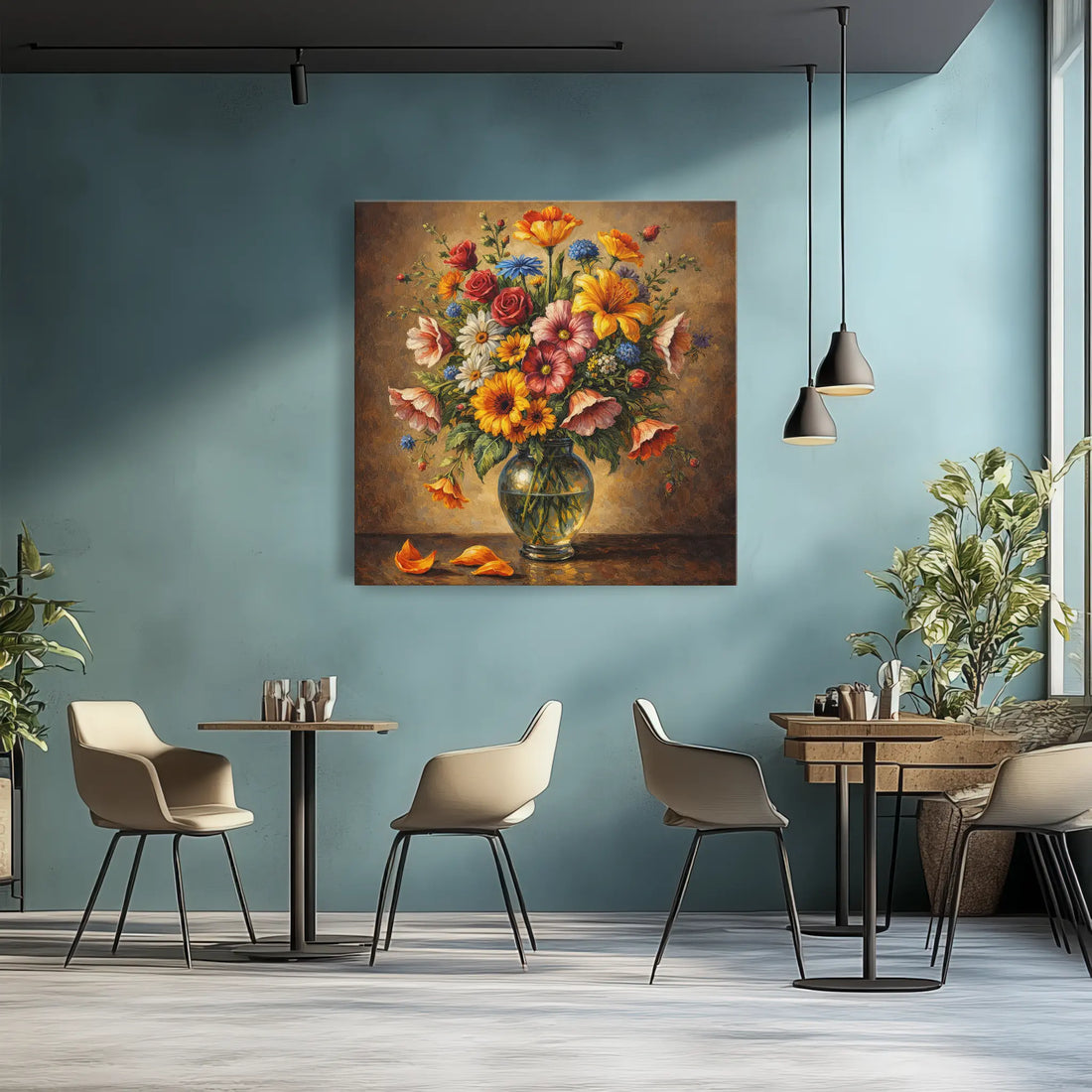 Sunlit Garden Bouquet Fallen Petals Still Life Giclée Print 111009 Visual Wall Art AR1:1S Giclée Print
