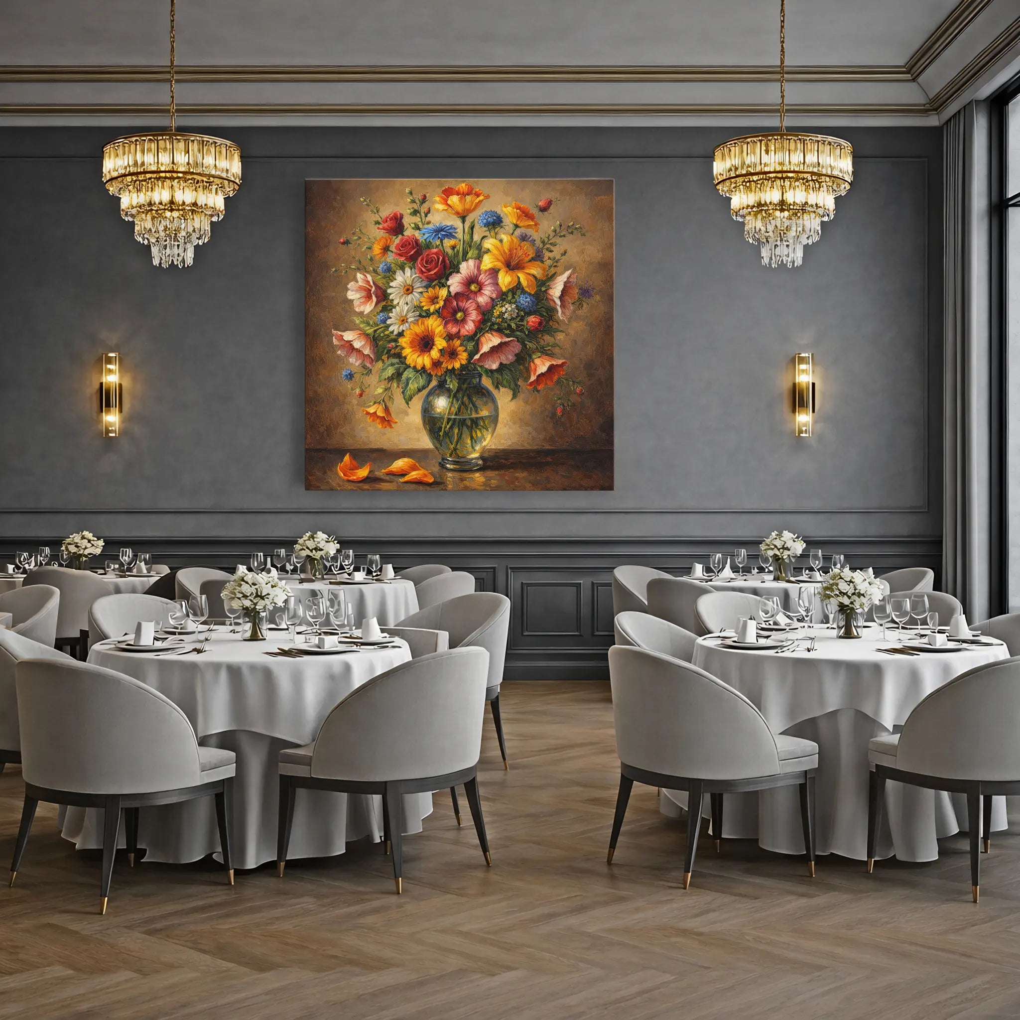 Sunlit Garden Bouquet Fallen Petals Still Life Giclée Print 111009 Visual Wall Art AR1:1S Giclée Print