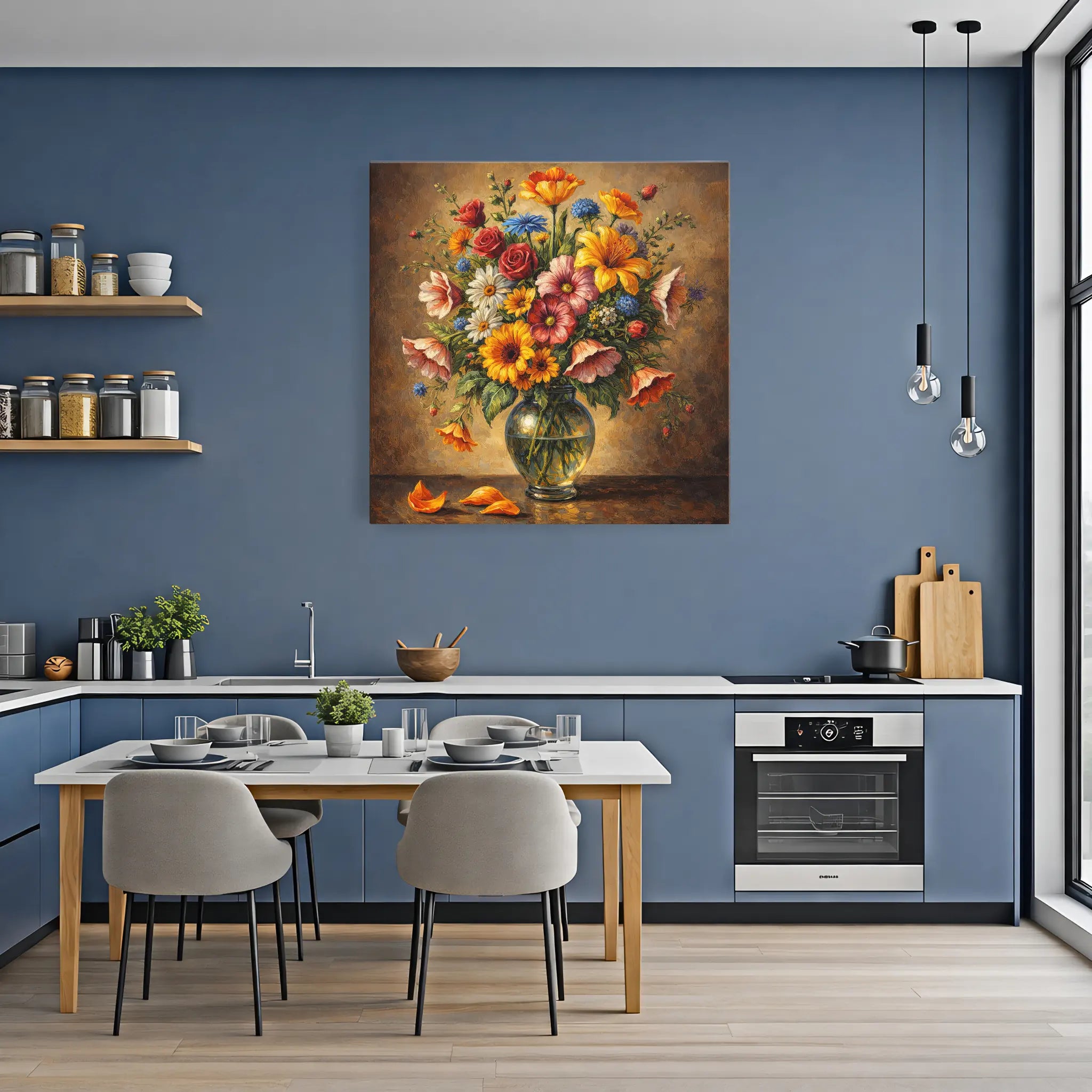 Sunlit Garden Bouquet Fallen Petals Still Life Giclée Print 111009 Visual Wall Art AR1:1S Giclée Print