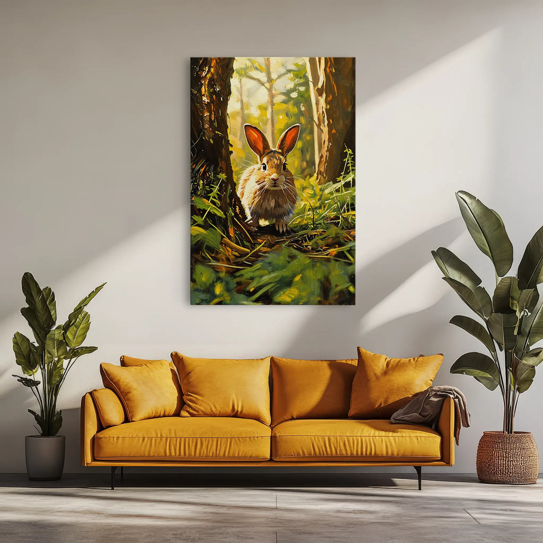 Sunlit Pause Rabbit in the Woodland Giclée Print 231098 Visual Wall Art AR2:3V Giclée Print
