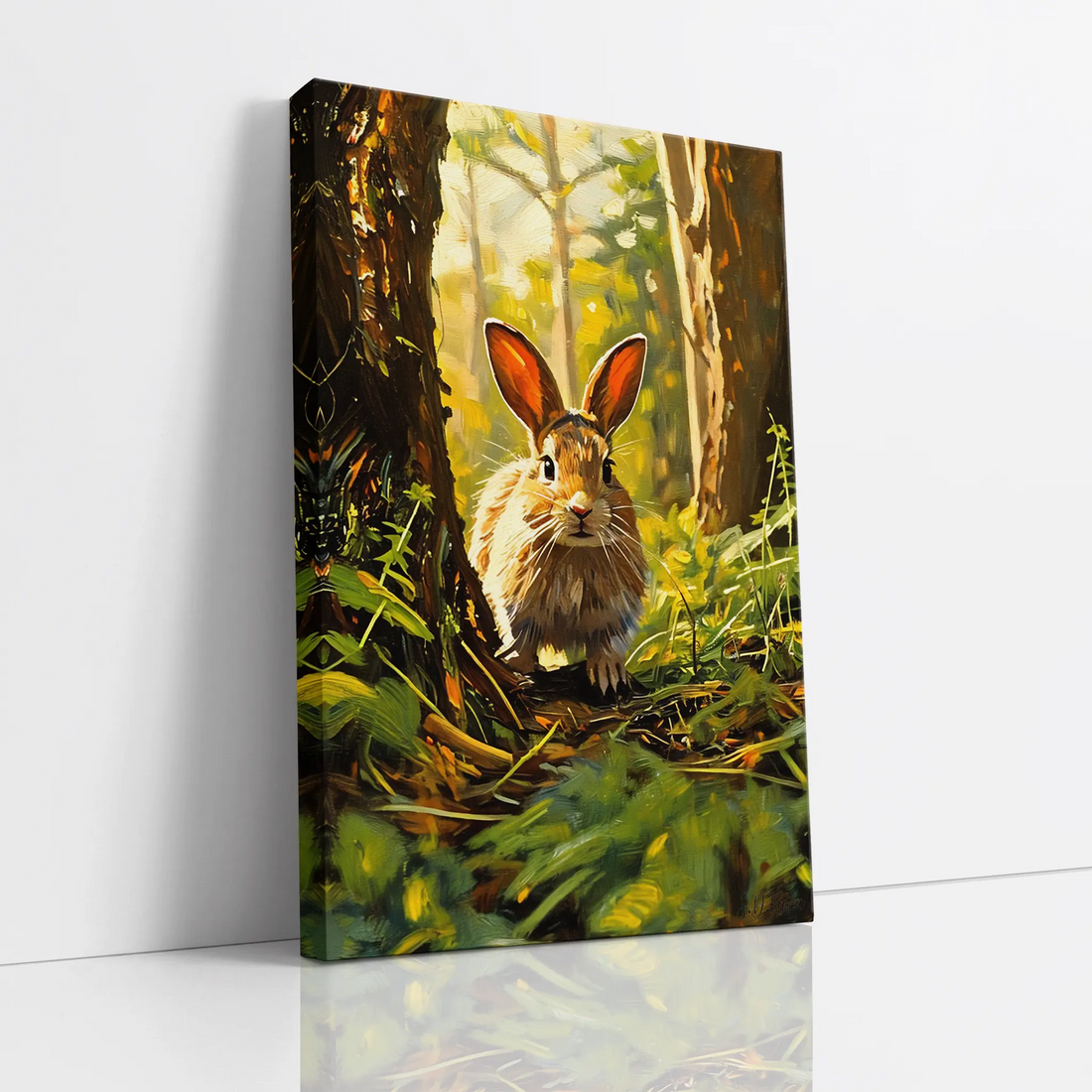 Sunlit Pause Rabbit in the Woodland Giclée Print 231098 Visual Wall Art AR2:3V Giclée Print
