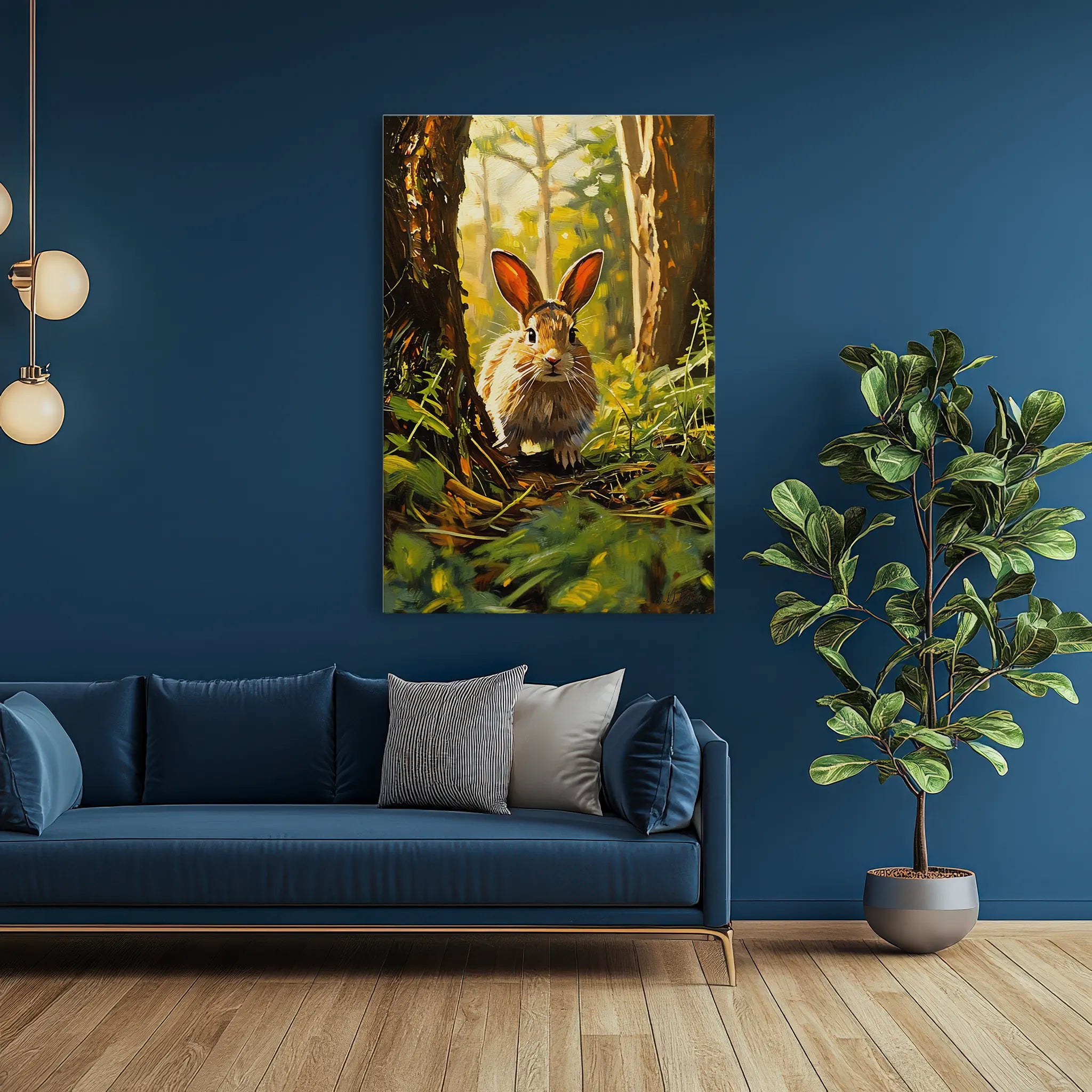 Sunlit Pause Rabbit in the Woodland Giclée Print 231098 Visual Wall Art AR2:3V Giclée Print