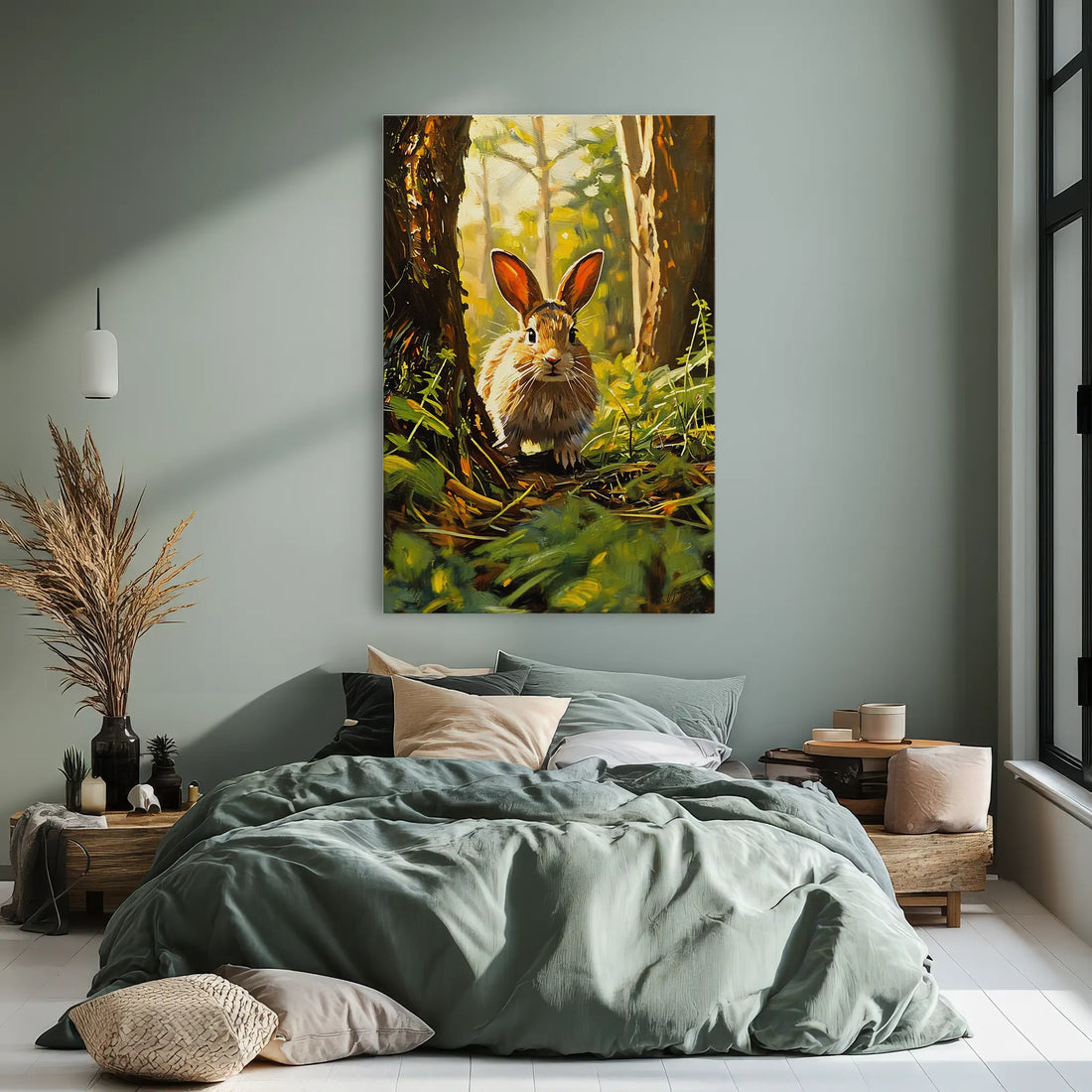 Sunlit Pause Rabbit in the Woodland Giclée Print 231098 Visual Wall Art AR2:3V Giclée Print