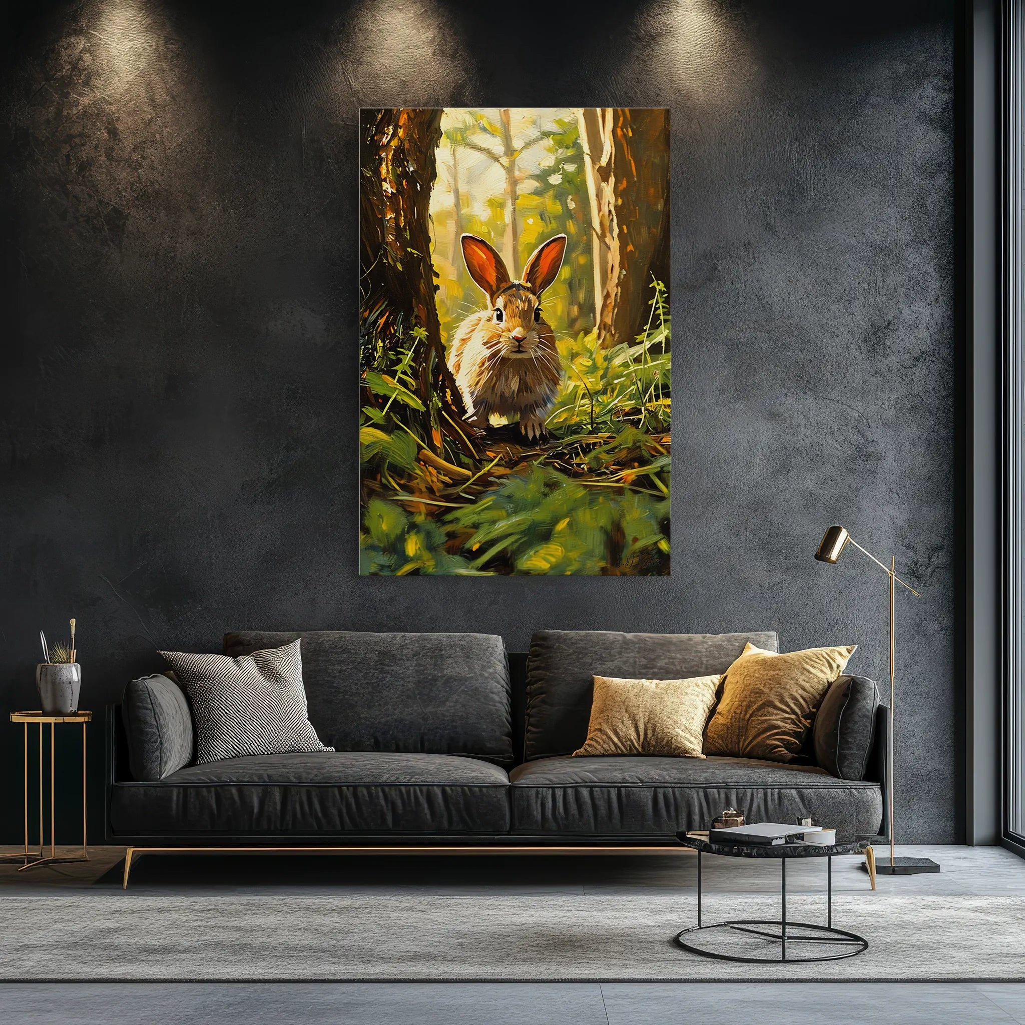 Sunlit Pause Rabbit in the Woodland Giclée Print 231098 Visual Wall Art AR2:3V Giclée Print